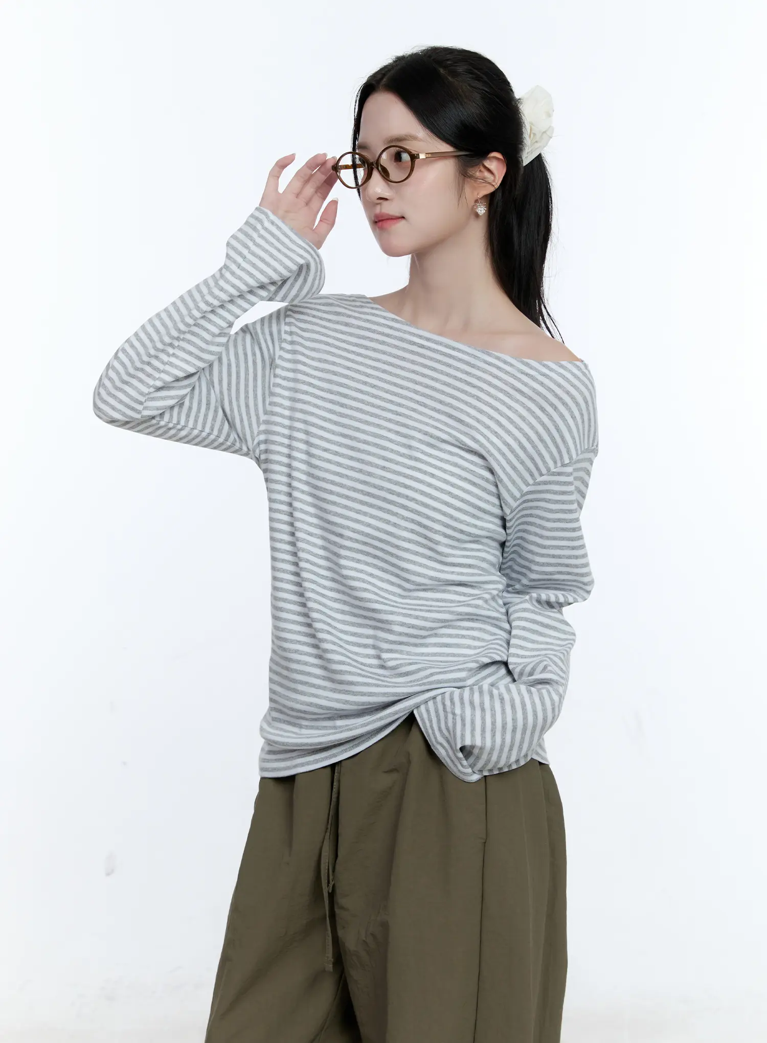 Wide Boat Neck Loose-Fit Top CG513 - Image 8