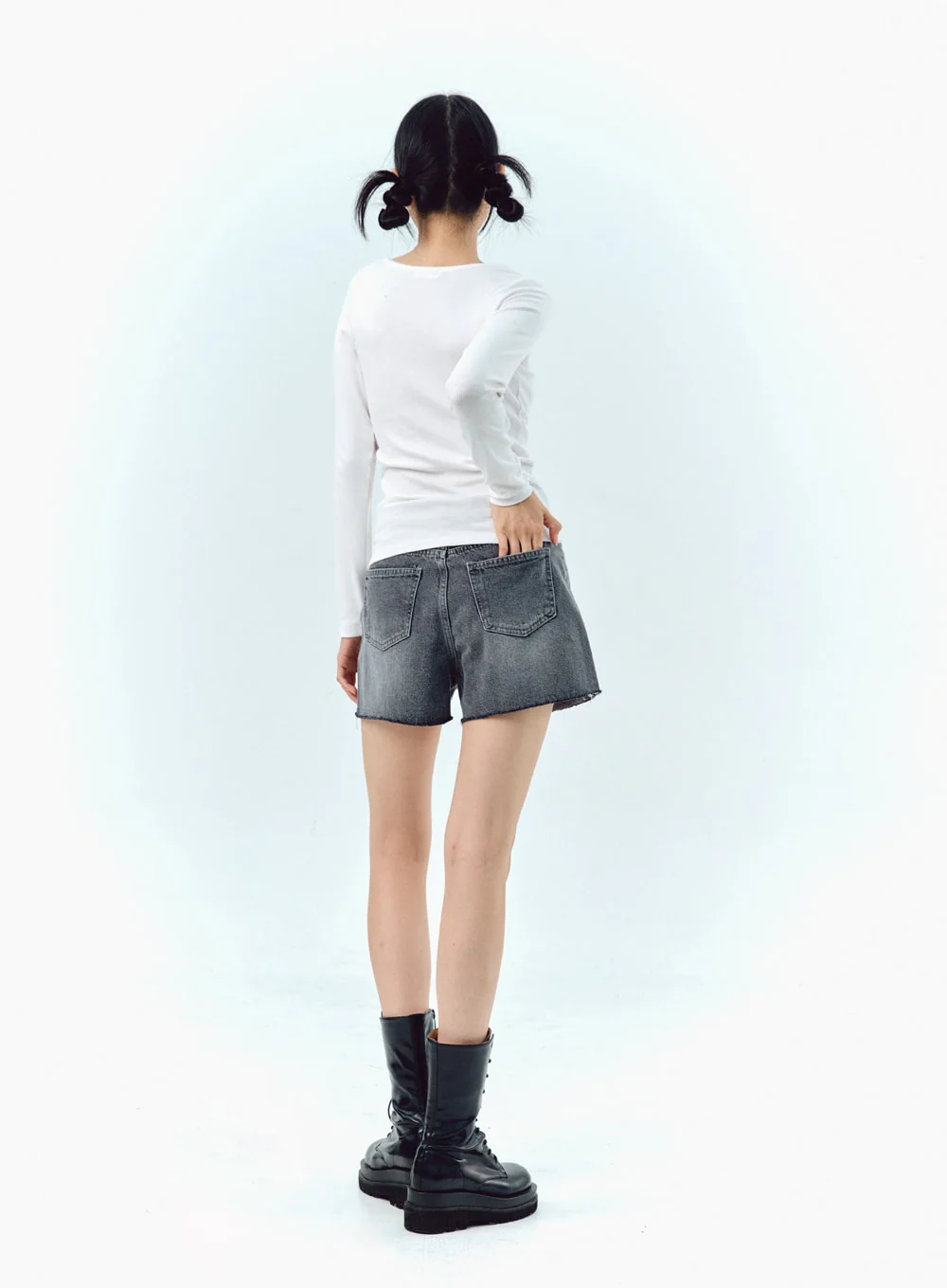 Wide Denim Shorts IG304 - Image 15