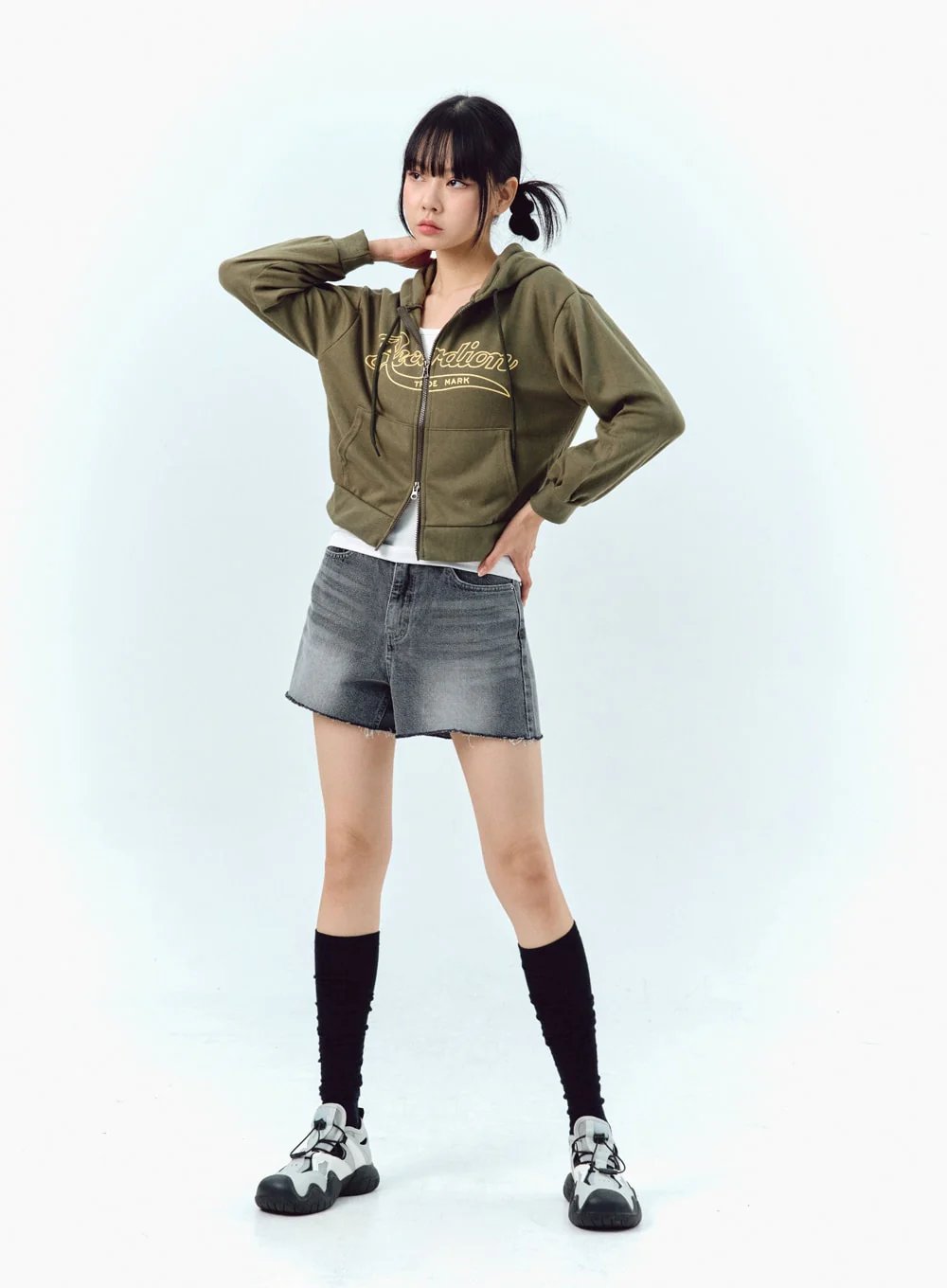 Wide Denim Shorts IG304 - Image 6