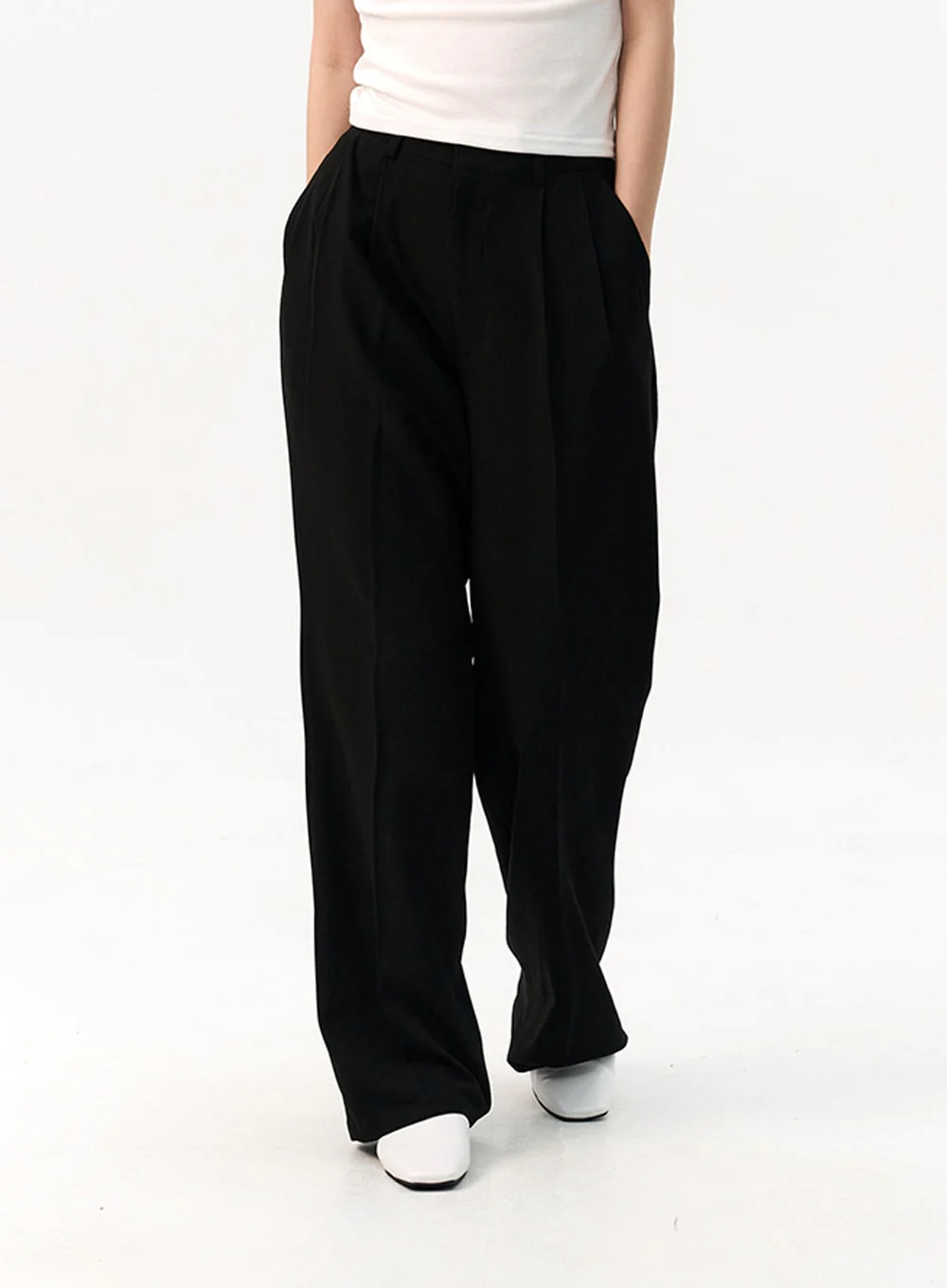 Wide-Fit Pintuck Trousers IO320 - Image 2