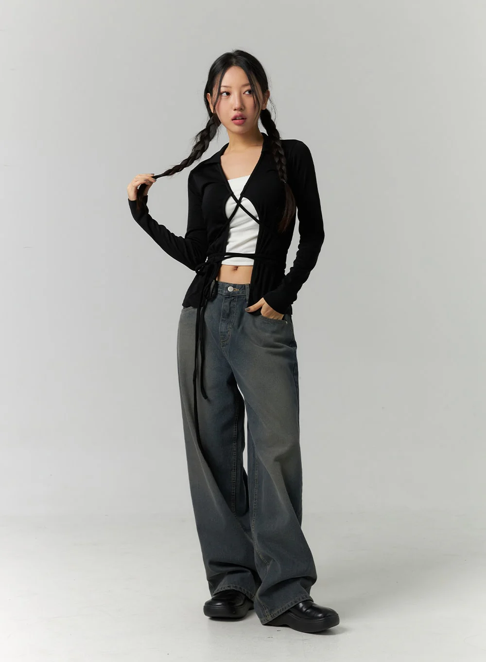 Wide Fit Washed Jeans CN324 - Image 6