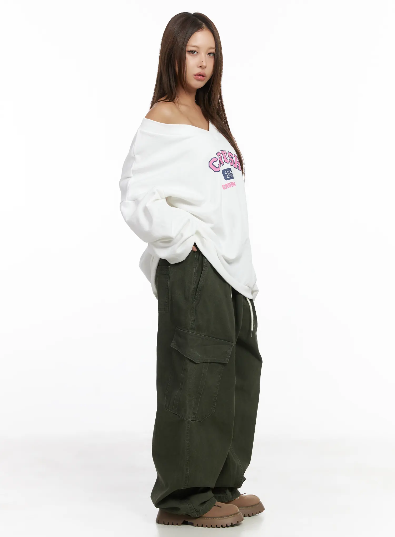 Wide Leg Cargo Pants CJ513 - Image 6