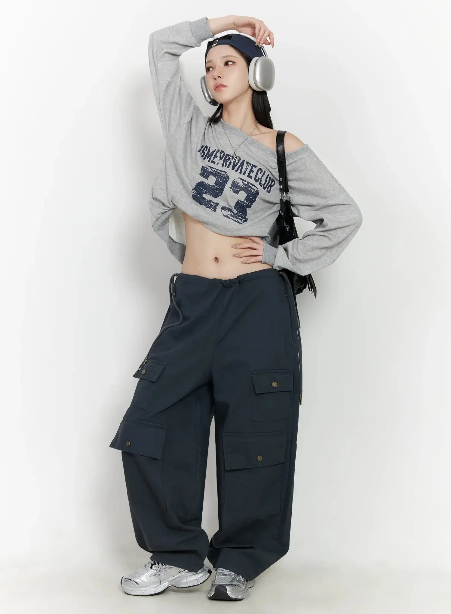 Wide Leg Cargo Pants IJ528 - Image 14