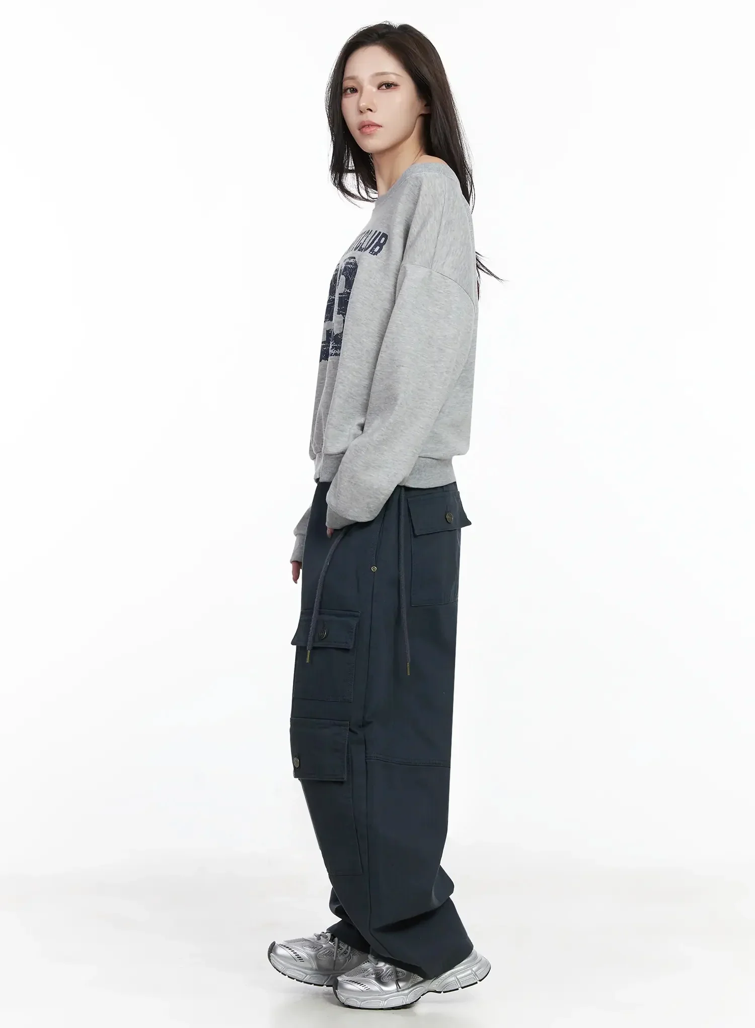Wide Leg Cargo Pants IJ528 - Image 7
