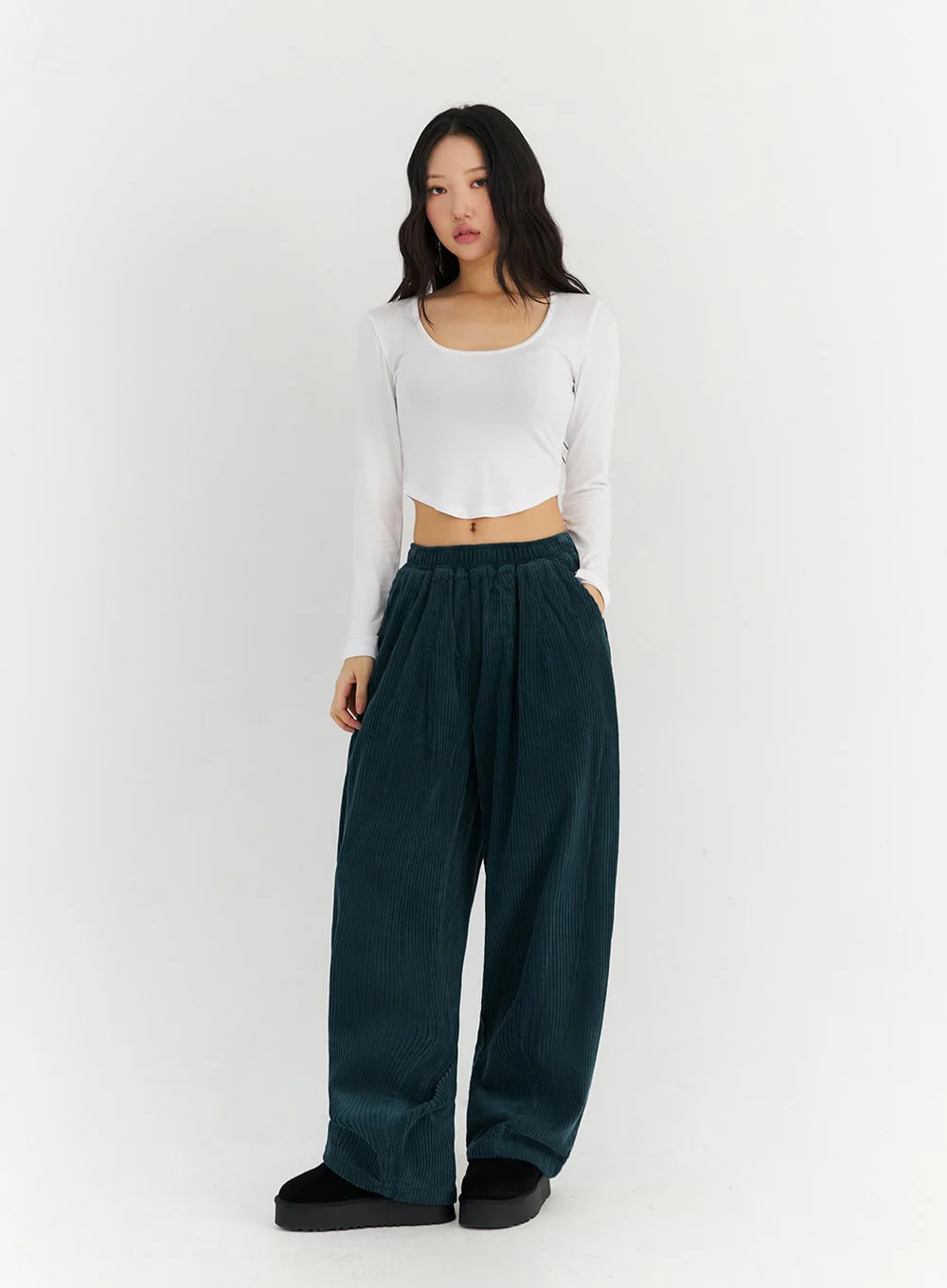Wide Leg Corduroy Sweatpants CN303 - Image 2