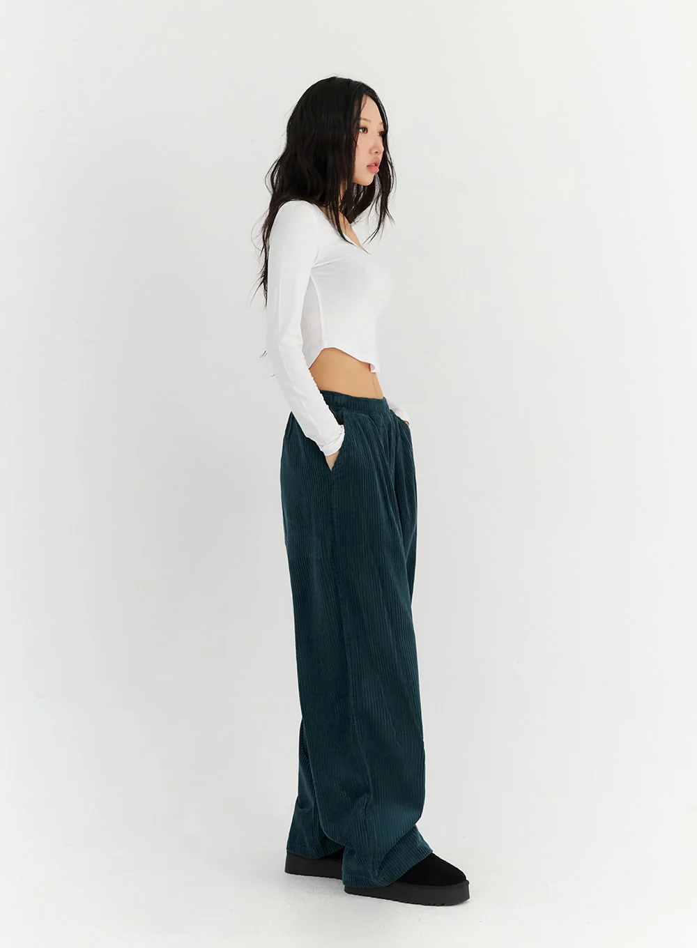Wide Leg Corduroy Sweatpants CN303 - Image 3