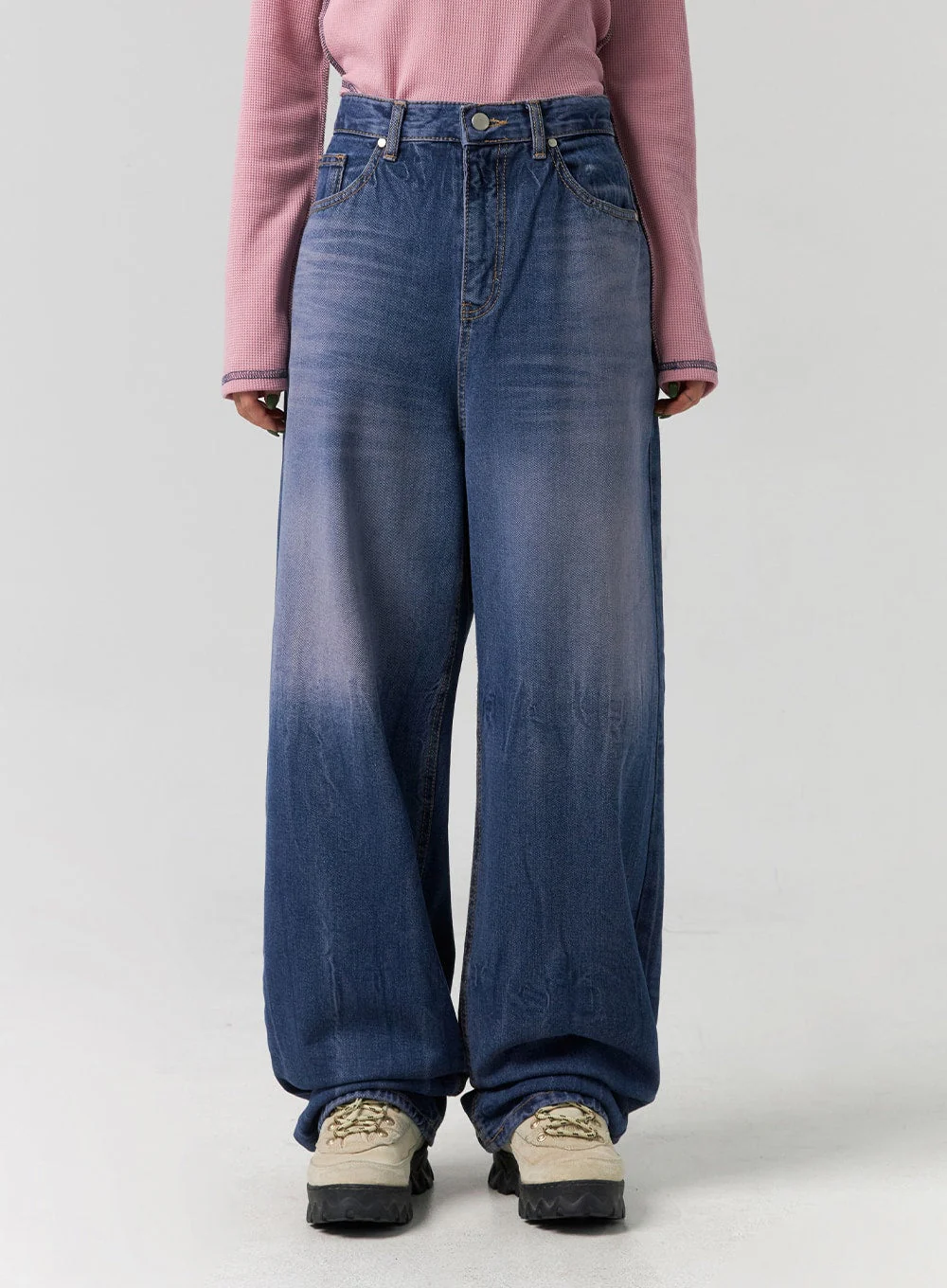 Wide Leg Cotton Jeans CG331 - Image 2