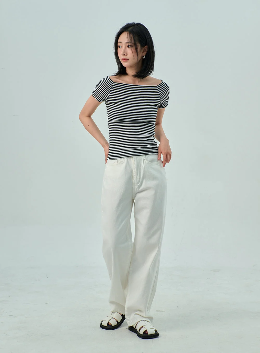 Wide Leg Cotton Pants OY310 - Image 9