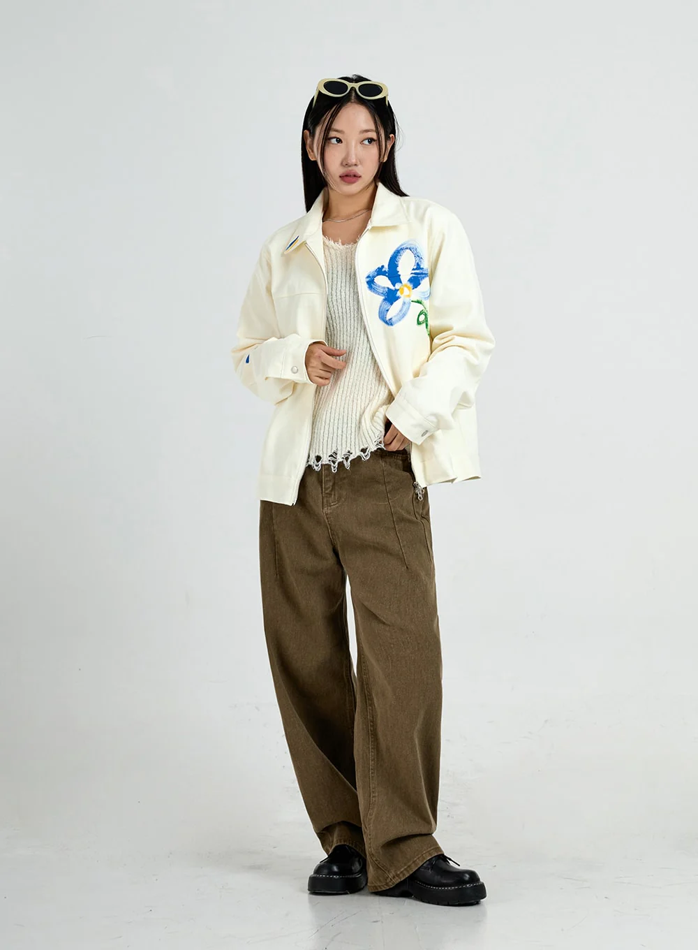 Wide Leg Cotton Pants Unisex CO13 - Image 9