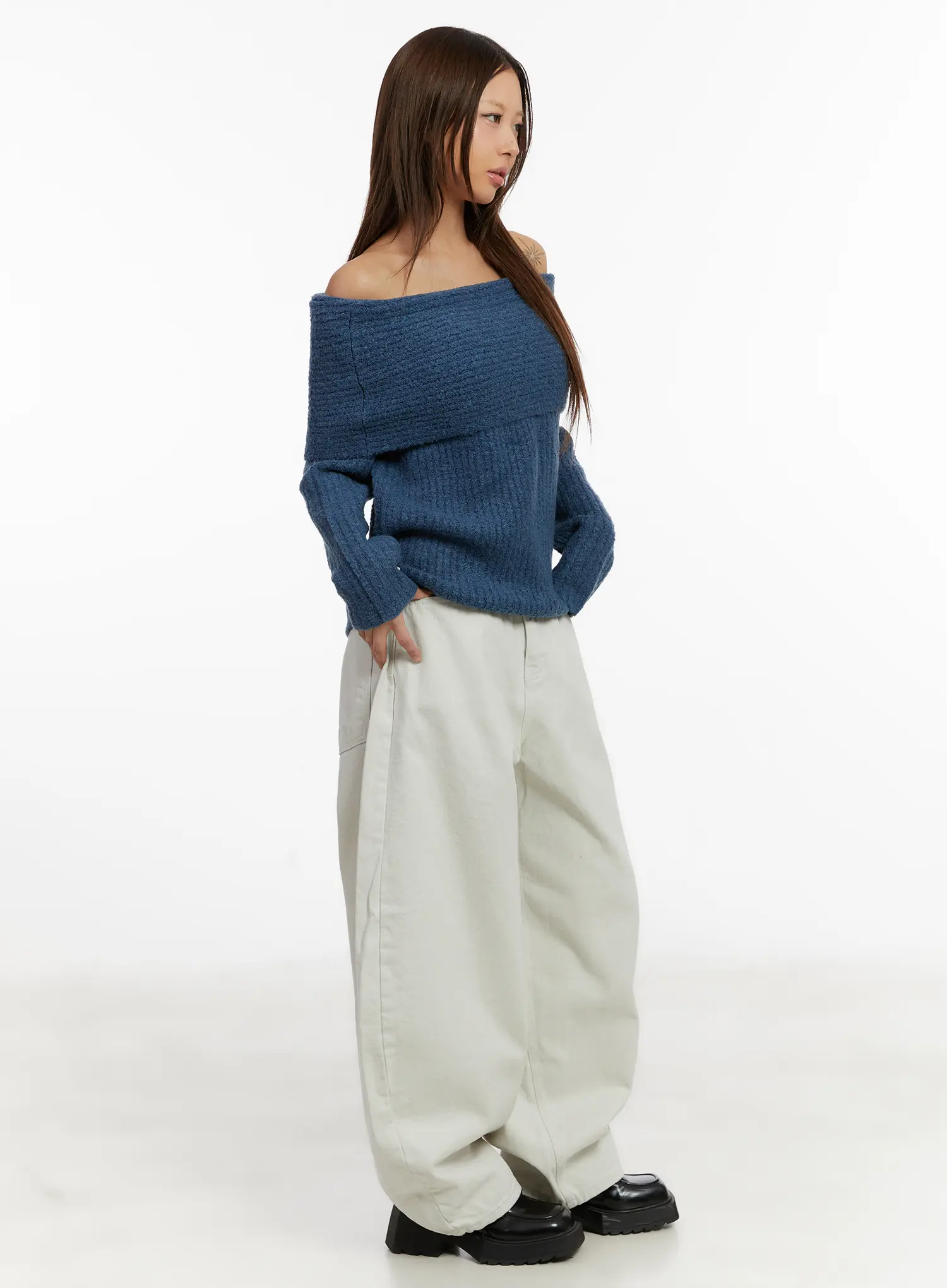 Wide Leg Cotton Pants with Belt Detail CD517 - Image 8