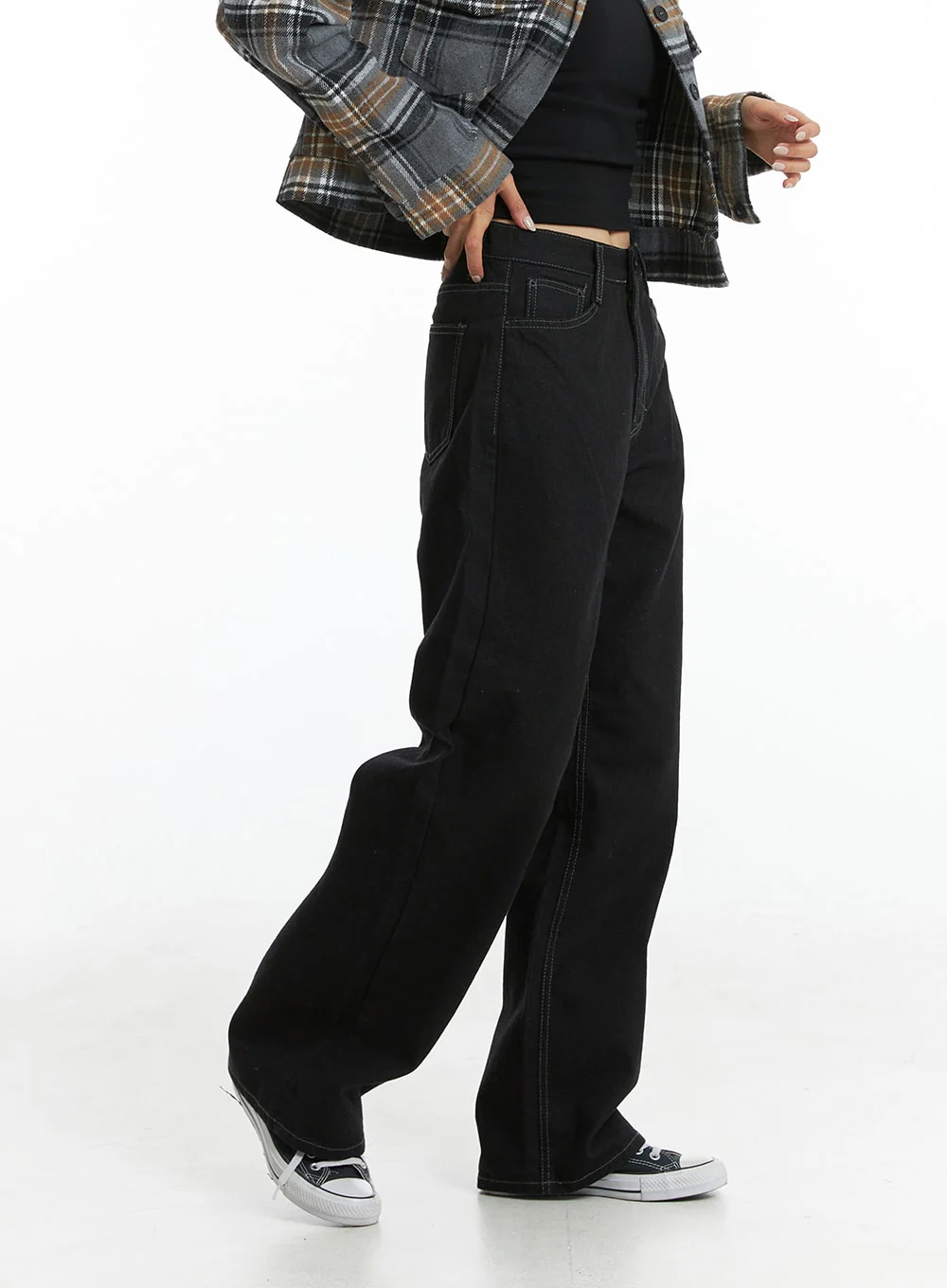 Wide Leg Dark Washed Jeans OD307 - Image 3