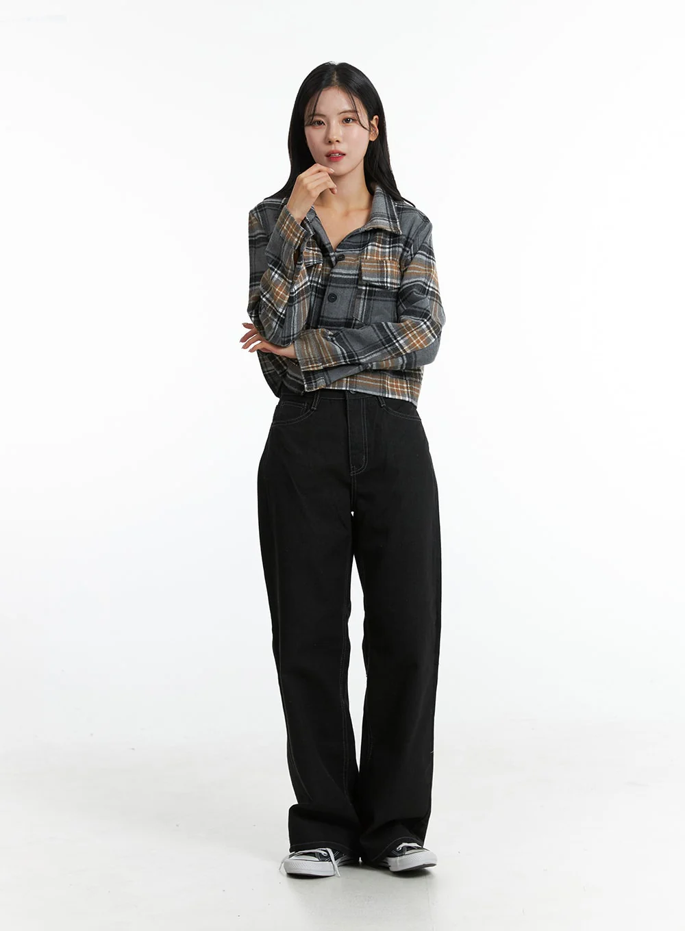 Wide Leg Dark Washed Jeans OD307 - Image 4