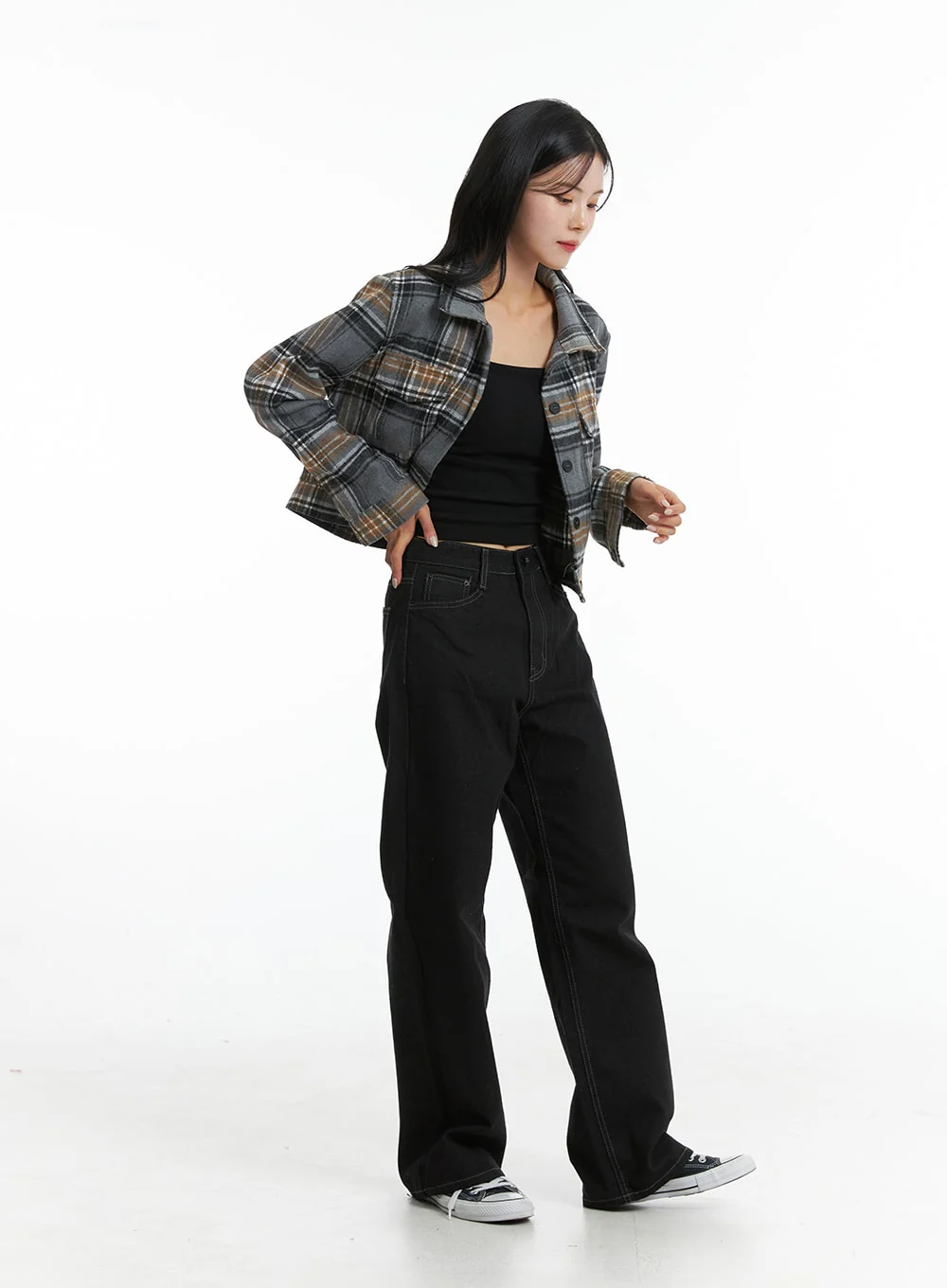 Wide Leg Dark Washed Jeans OD307 - Image 5