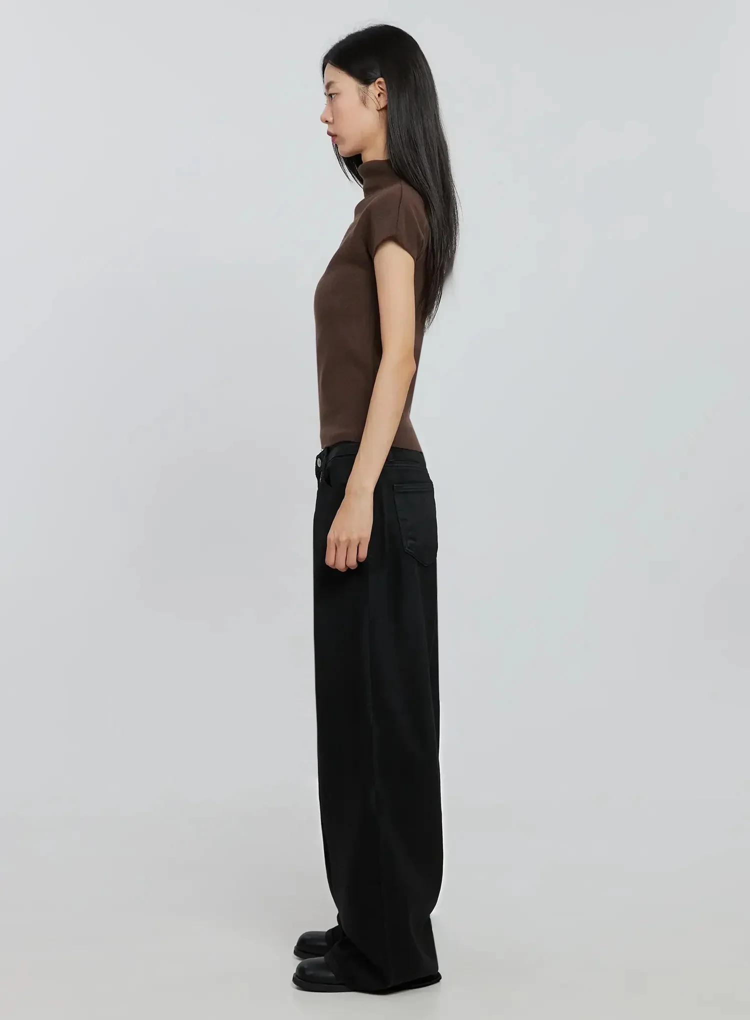 Wide Leg Faux Leather Pants IO530 - Image 8