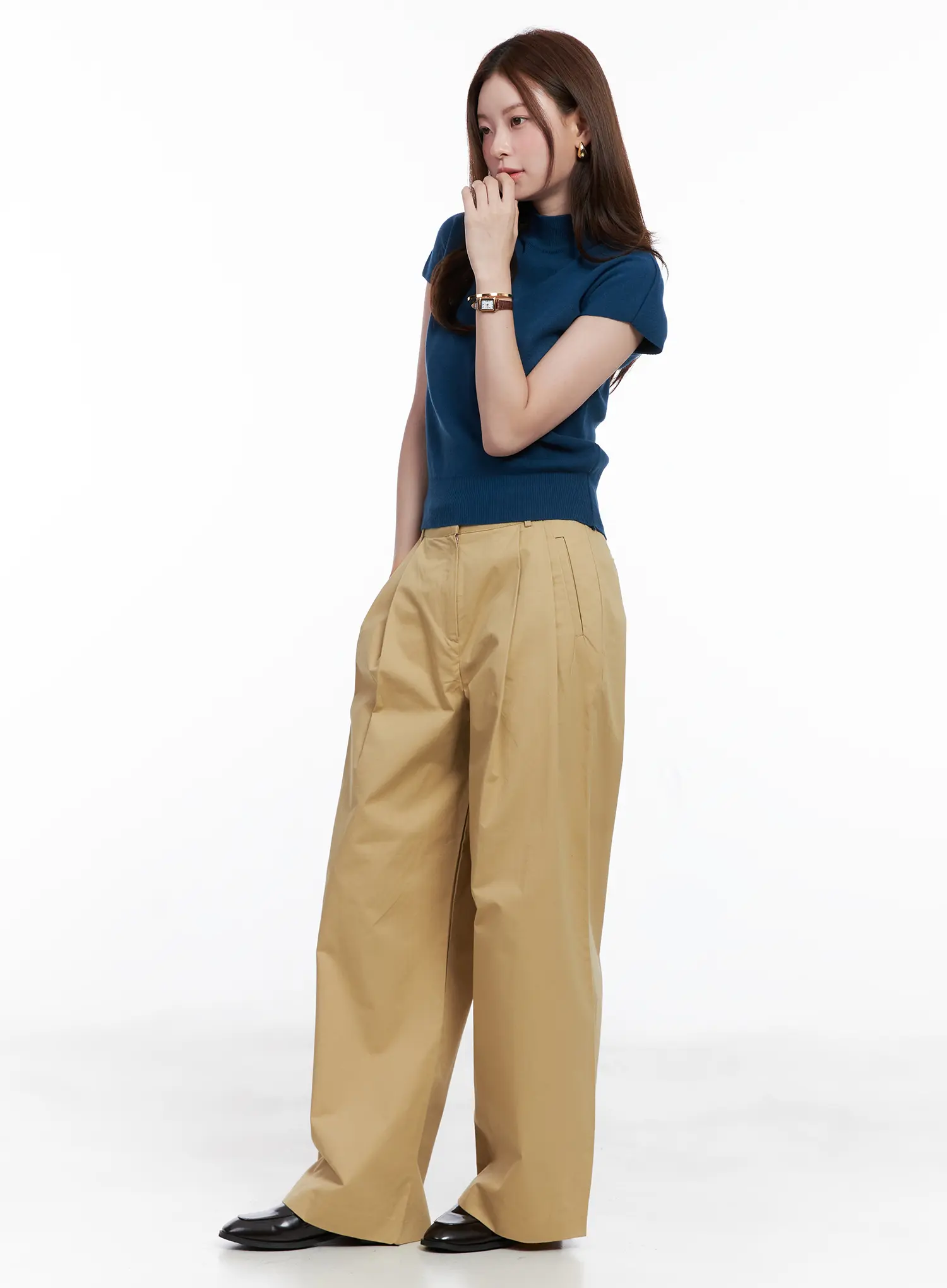 Wide Leg Pintuck Cotton Slacks CG520 - Image 5