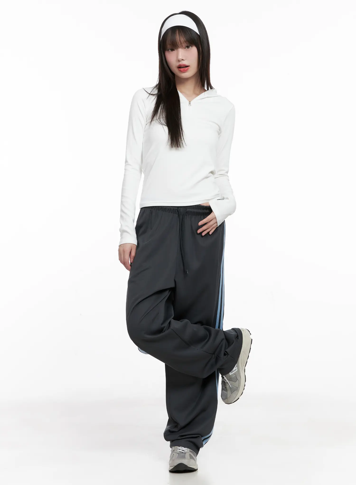 Wide-Leg Striped Track Pants CG519 - Image 2