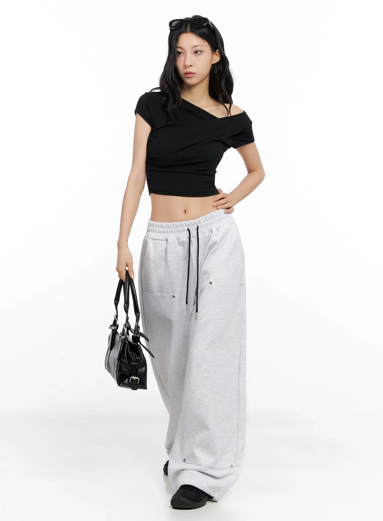 Wide-Leg Stud Accent Sweatpants IG508 - Image 7