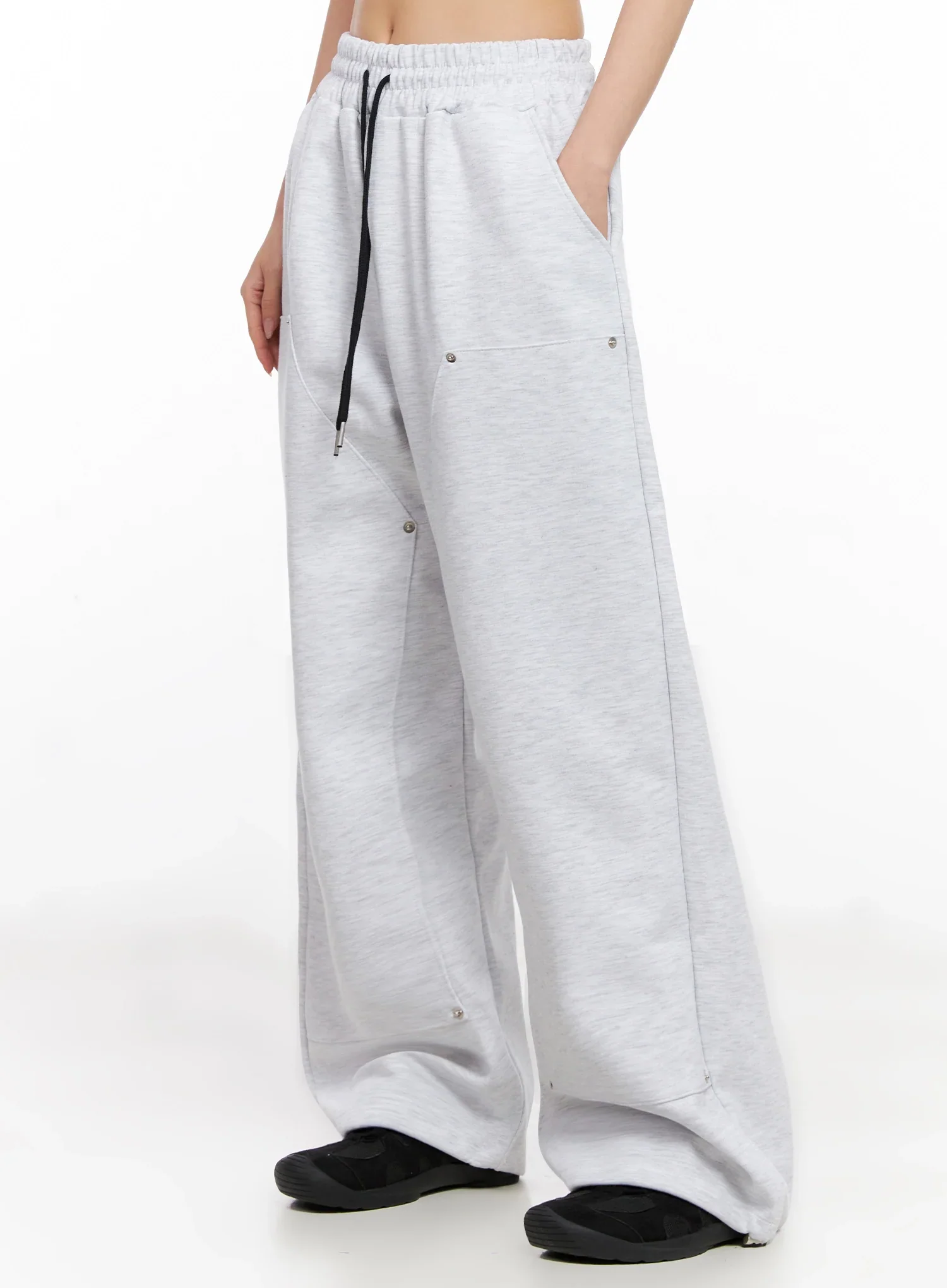 Wide-Leg Stud Accent Sweatpants IG508 - Image 8