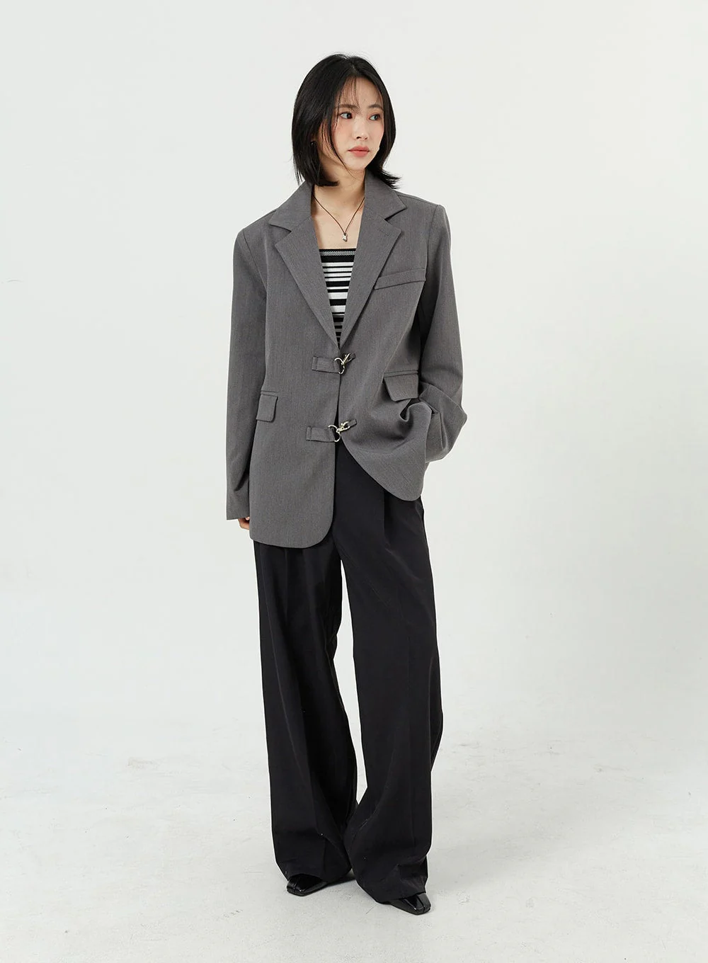 Wide Leg Tailored Pants OM309 - Image 8