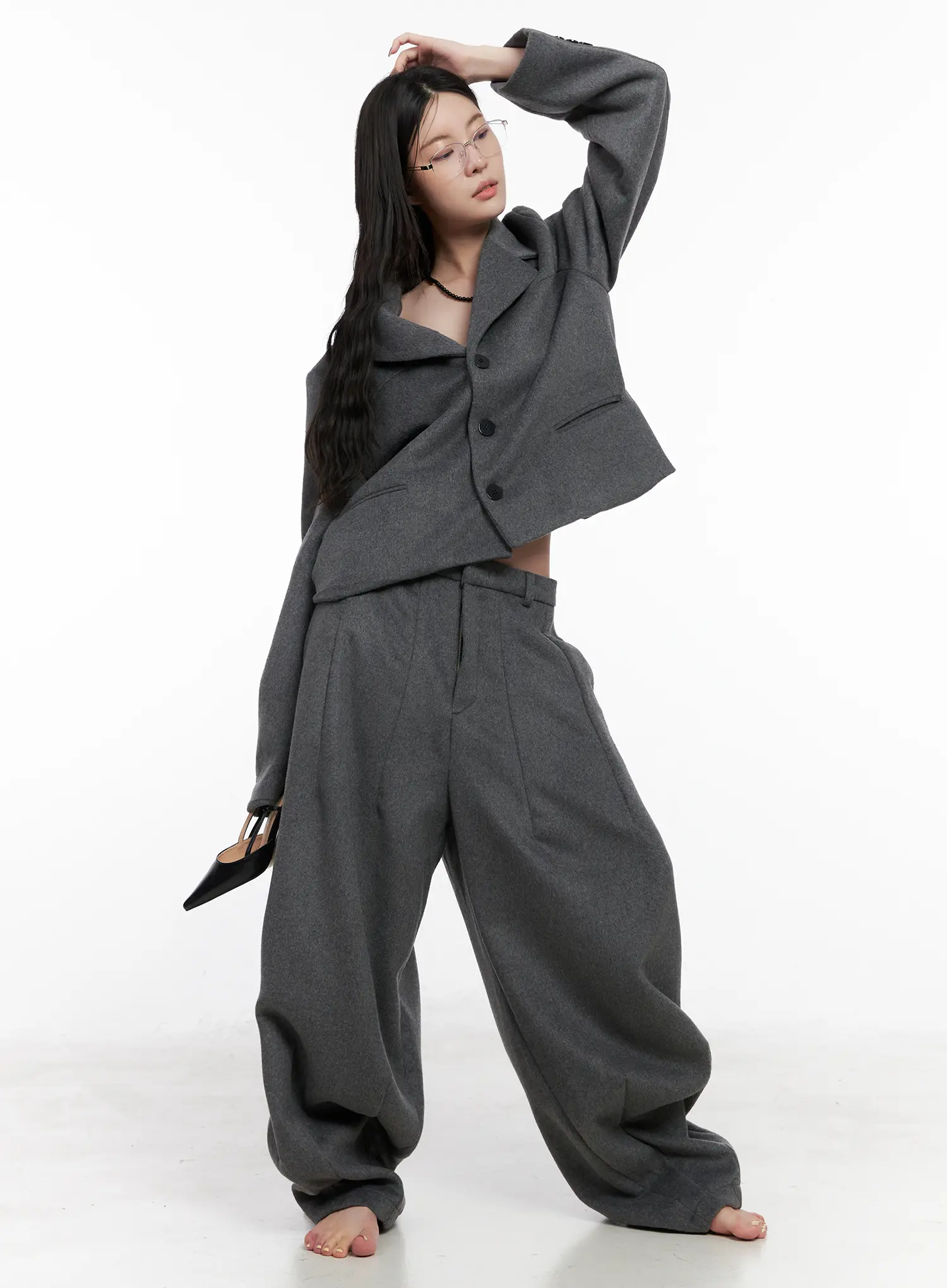 Wide Leg Tailored Trousers CN513