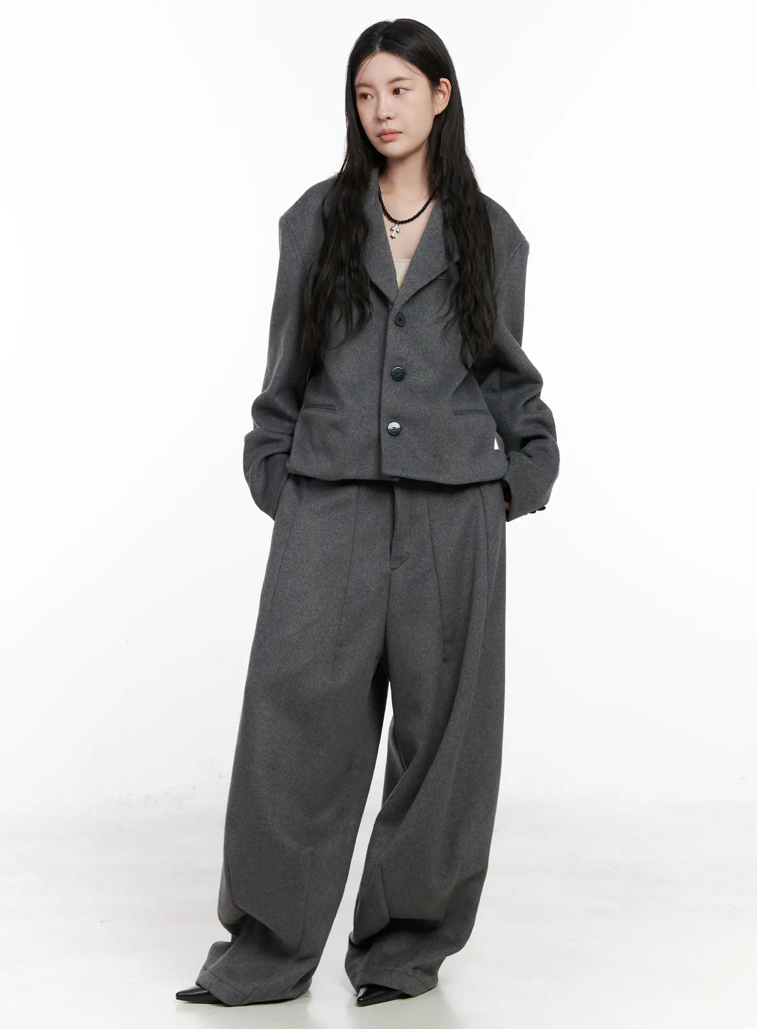 Wide Leg Tailored Trousers CN513 - Image 3