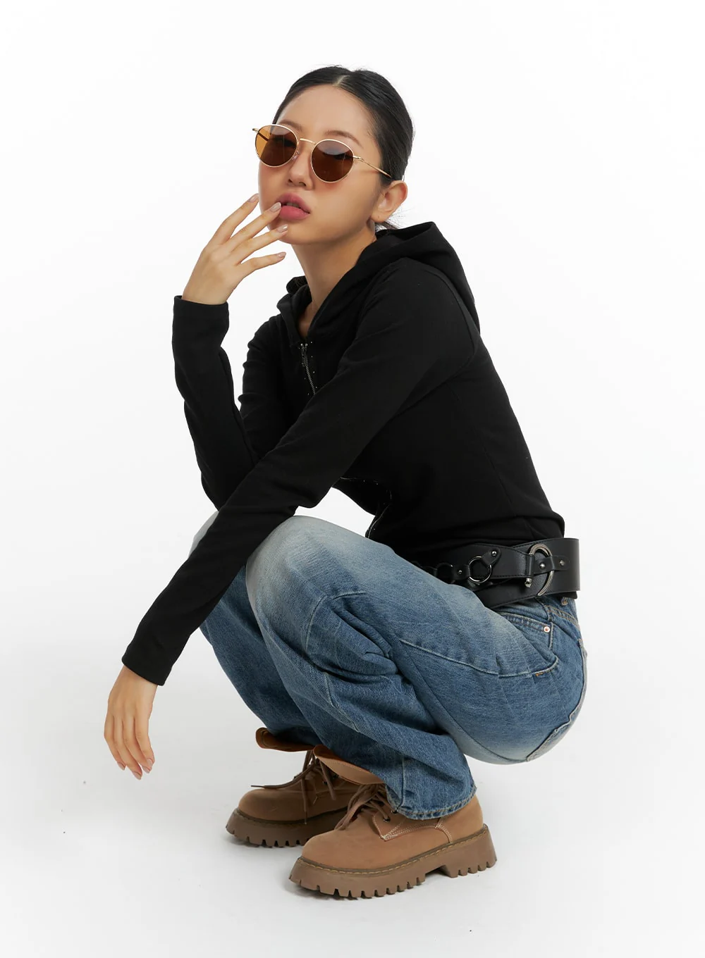 Wide Washed Denim Jeans CF419 - Image 4