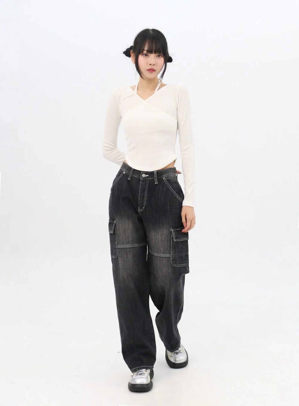 Wrap Halter Neck Slim Fit Tee IN310 - Image 3