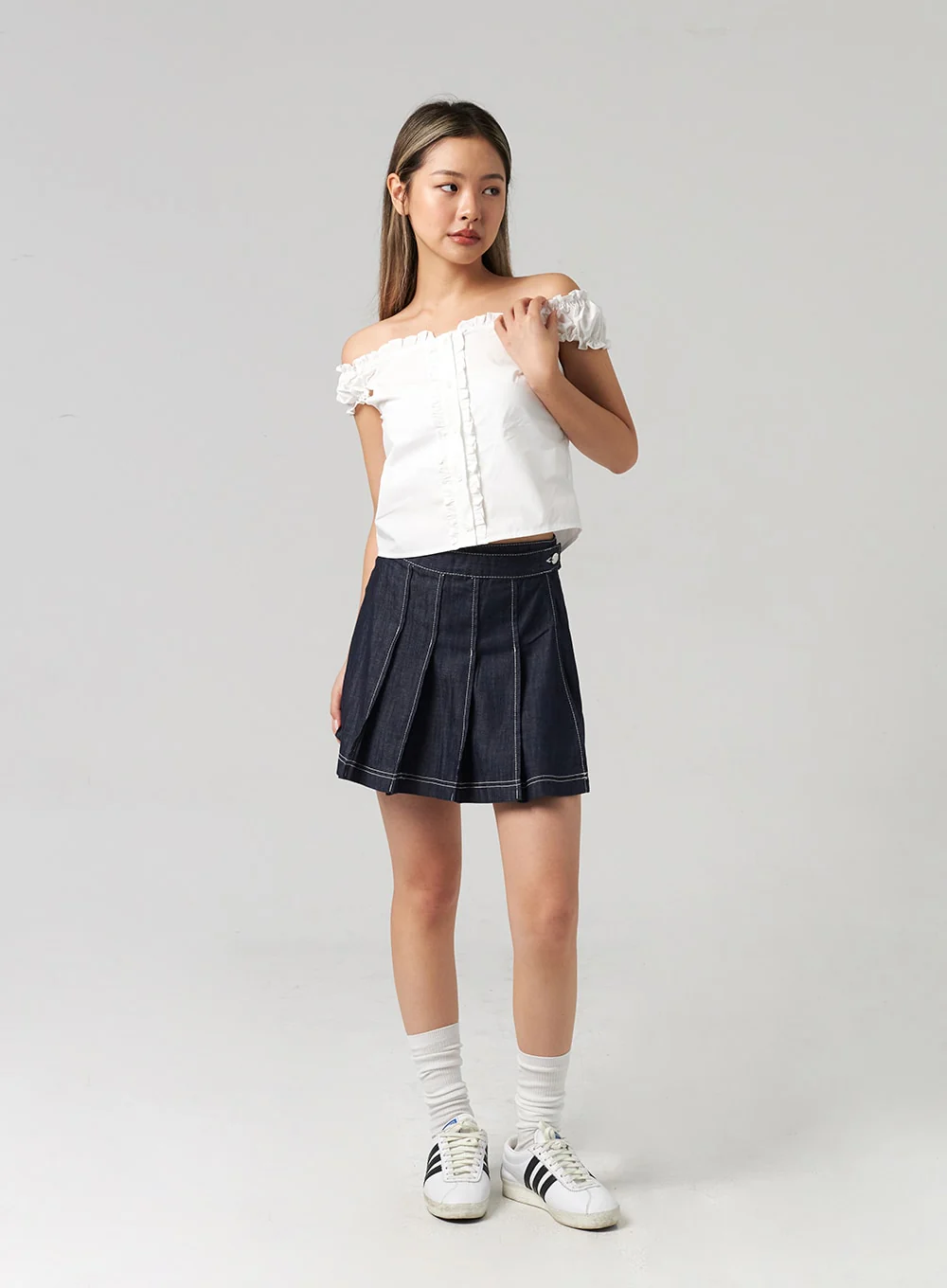Wrapped Pleated Mini Skirt CL306 - Image 10