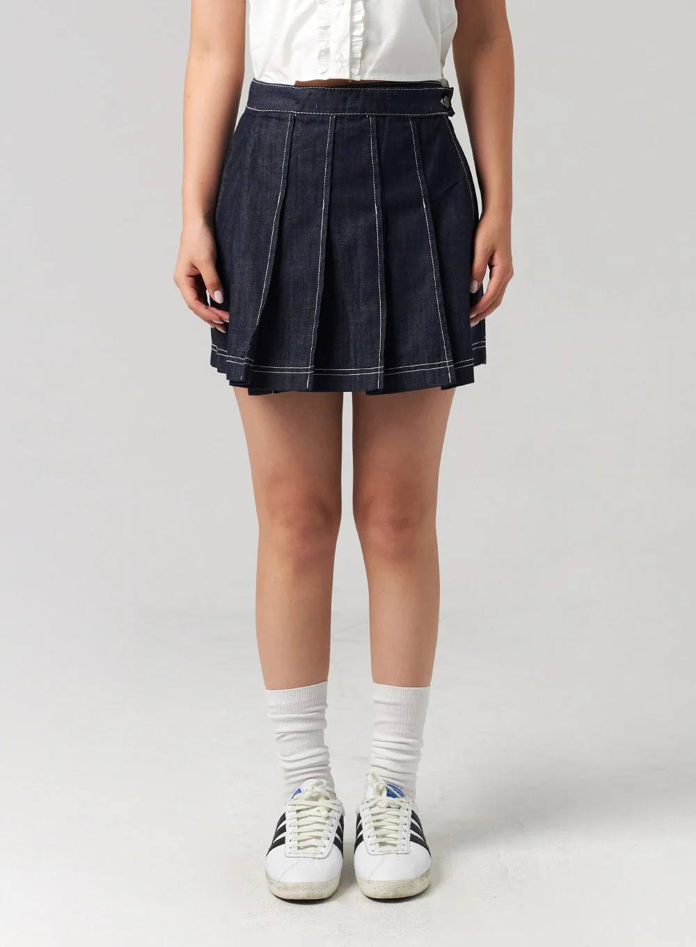 Wrapped Pleated Mini Skirt CL306 - Image 2