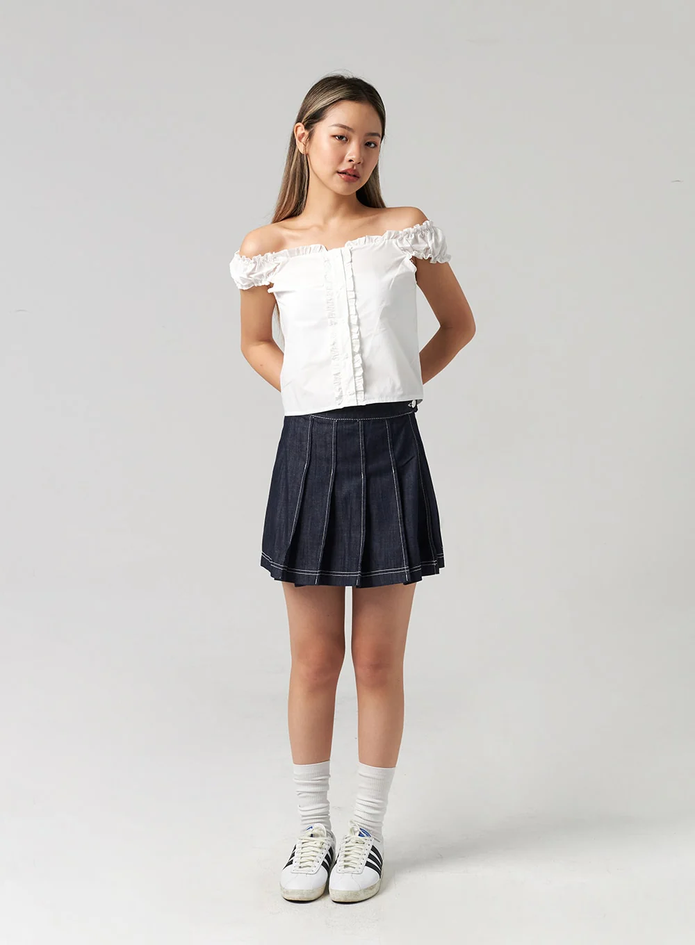 Wrapped Pleated Mini Skirt CL306 - Image 8