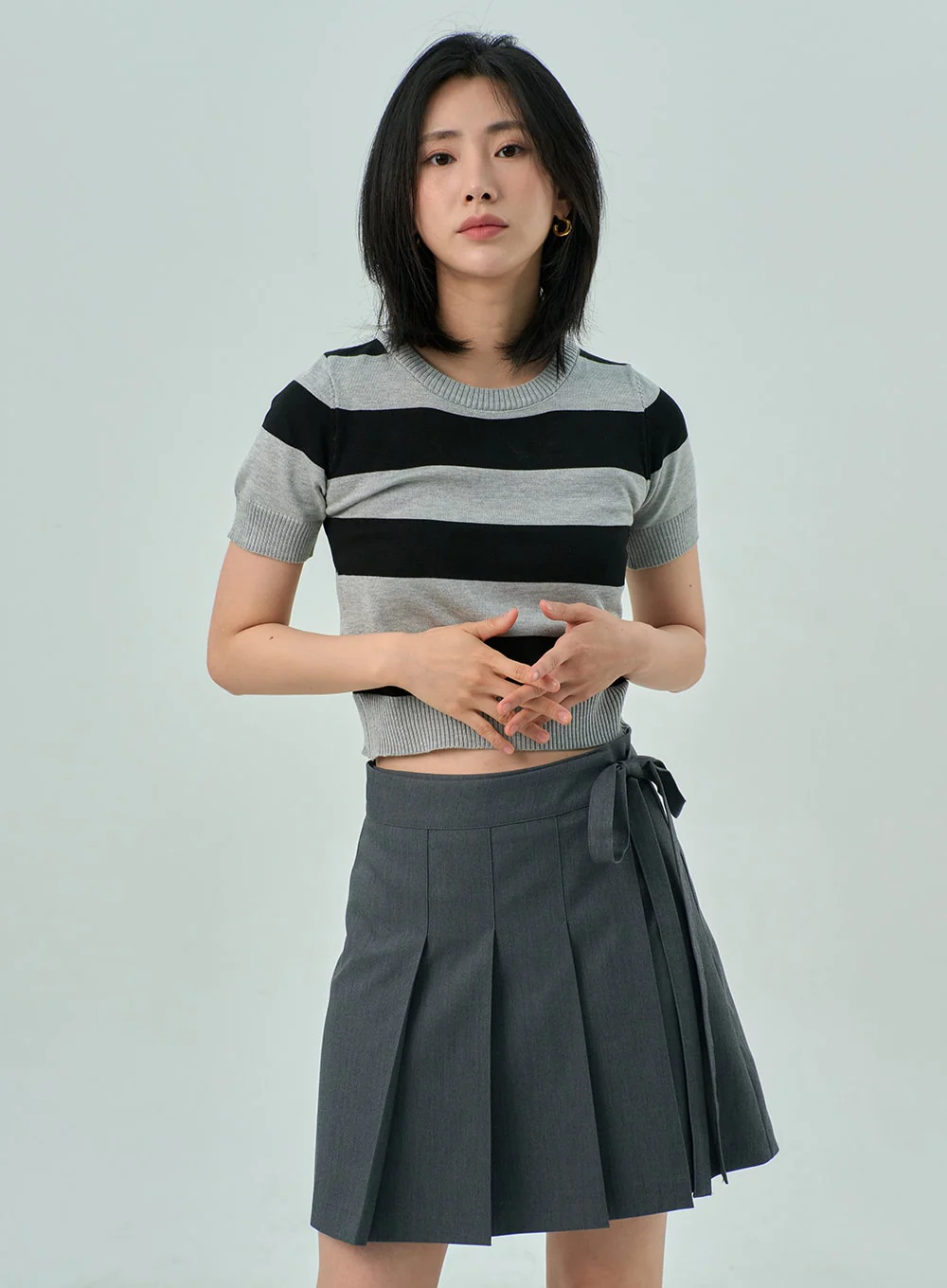 Wrapped Pleated Mini Skirt OY315 - Image 3