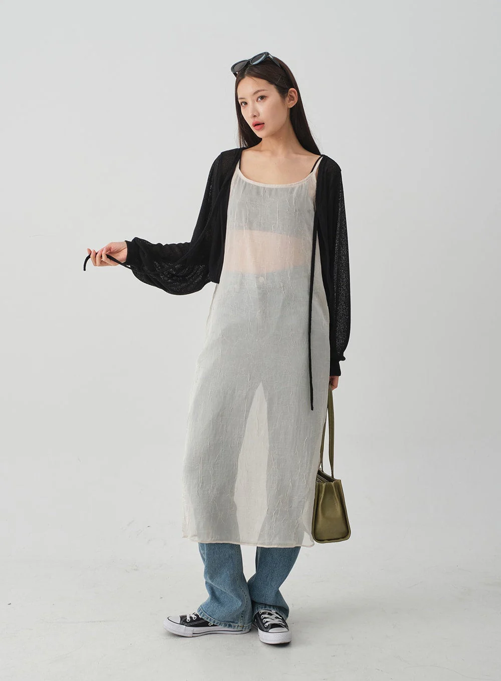 Wrinkle Sheer Cami Maxi Dress CJ08 - Image 14