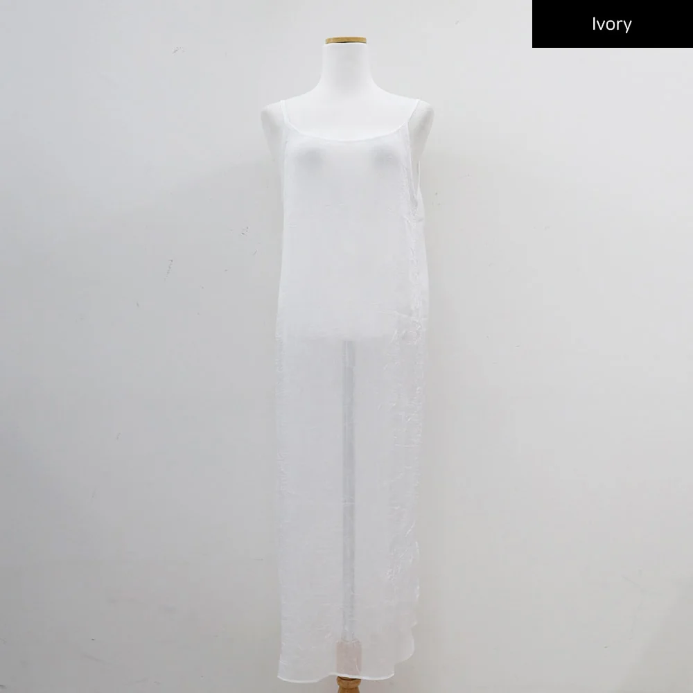 Wrinkle Sheer Cami Maxi Dress CJ08 - Image 15