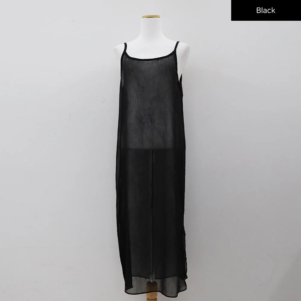 Wrinkle Sheer Cami Maxi Dress CJ08 - Image 17