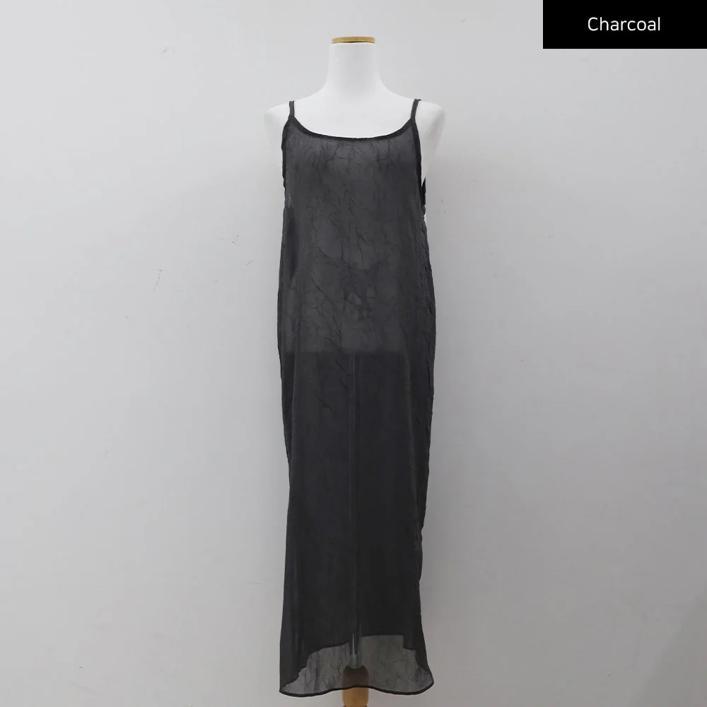 Wrinkle Sheer Cami Maxi Dress CJ08 - Image 18