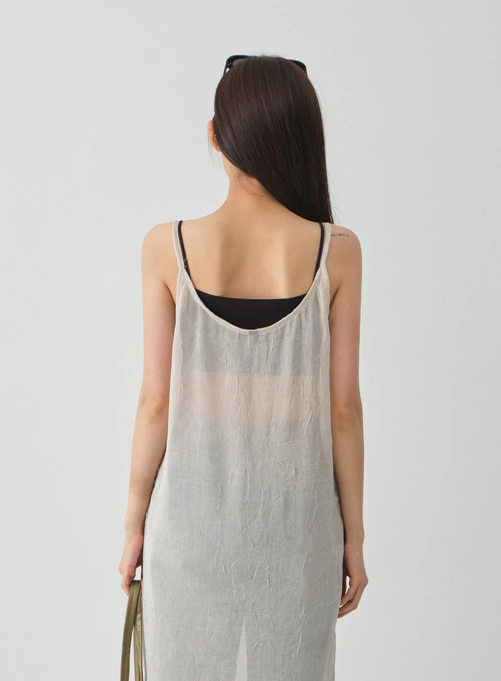 Wrinkle Sheer Cami Maxi Dress CJ08 - Image 6