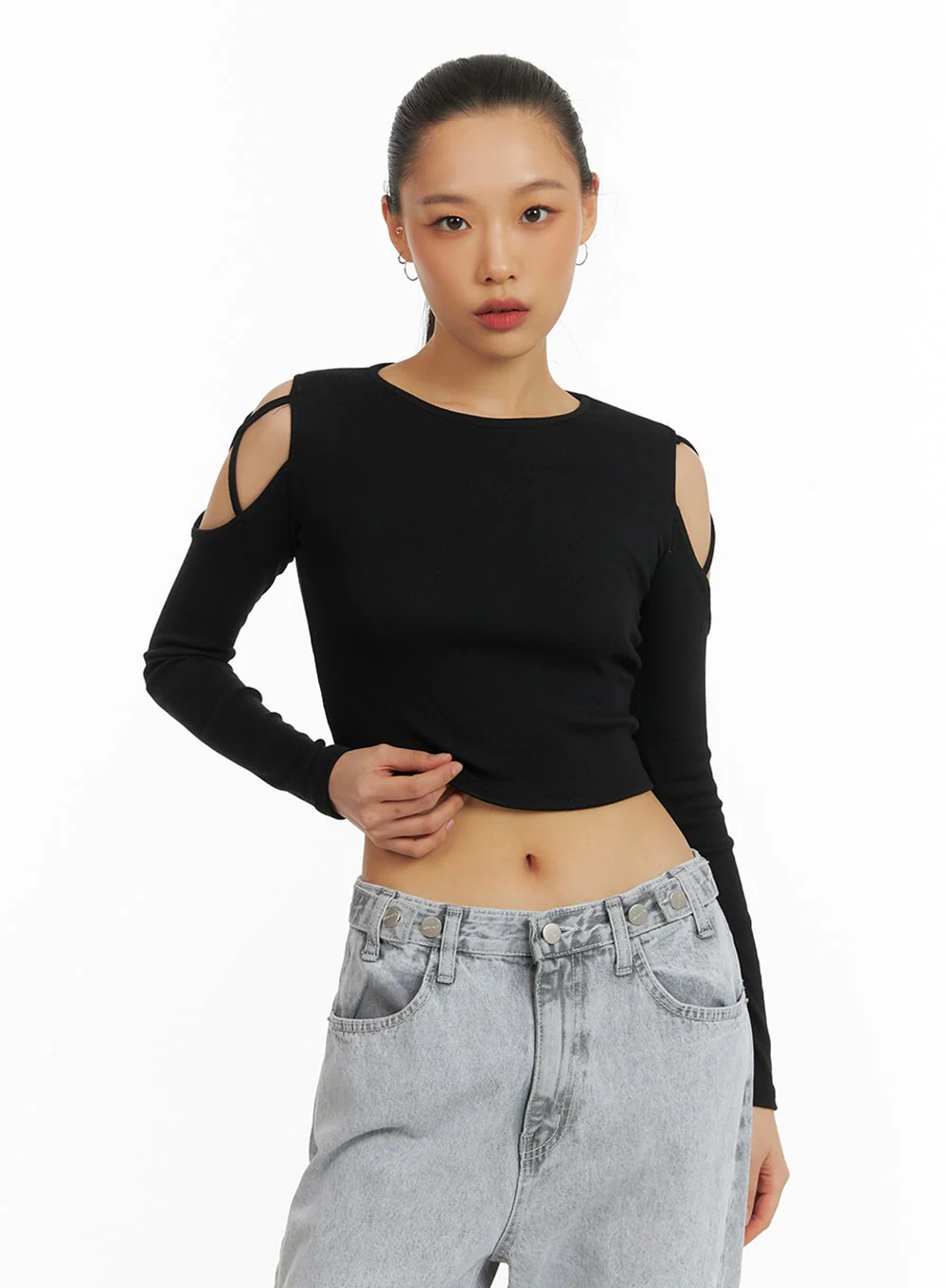 X-Strap Cut-Out Crop Top IA417 - Image 4