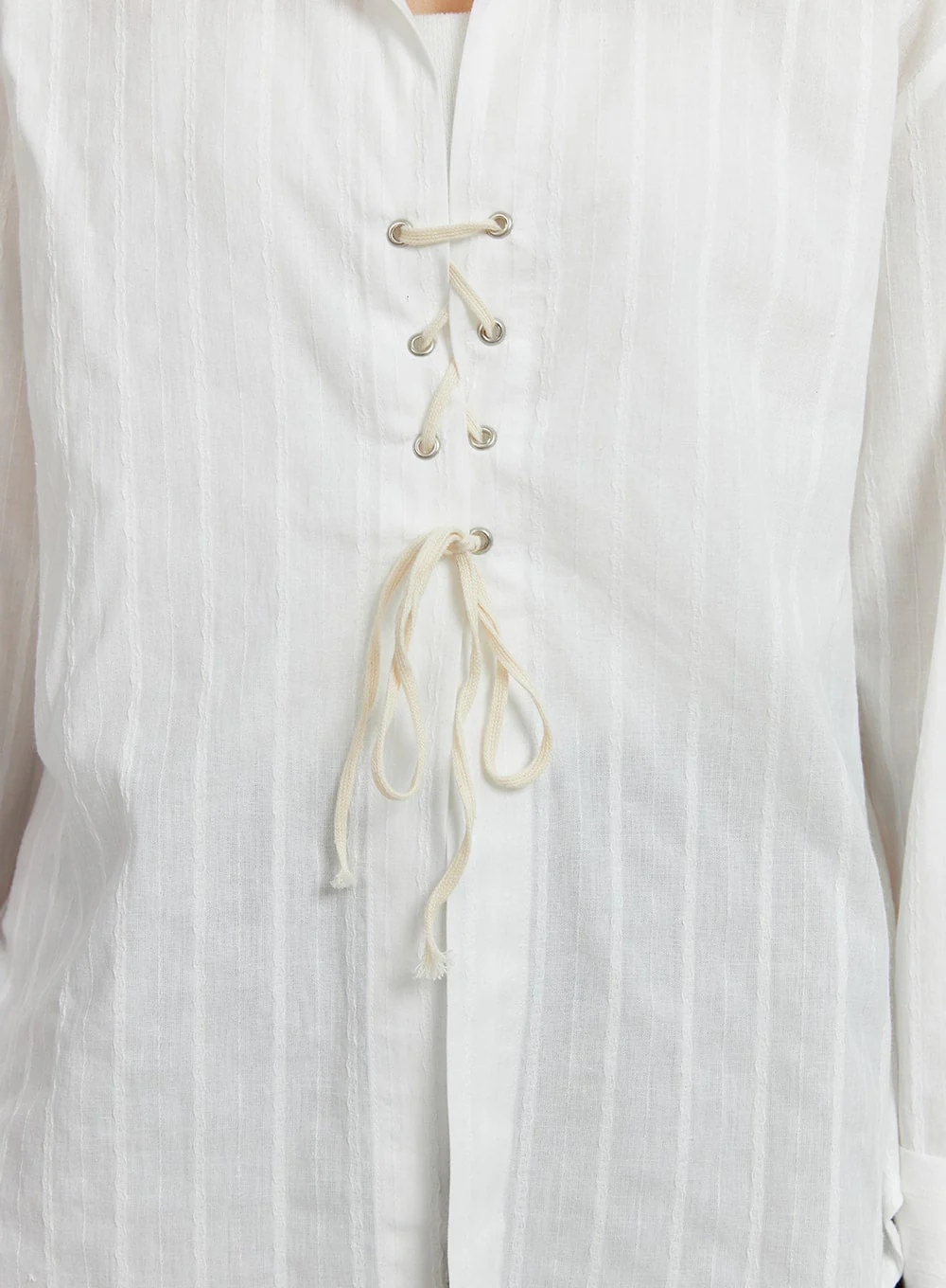 X Strap Striped Blouse CA408 - Image 4