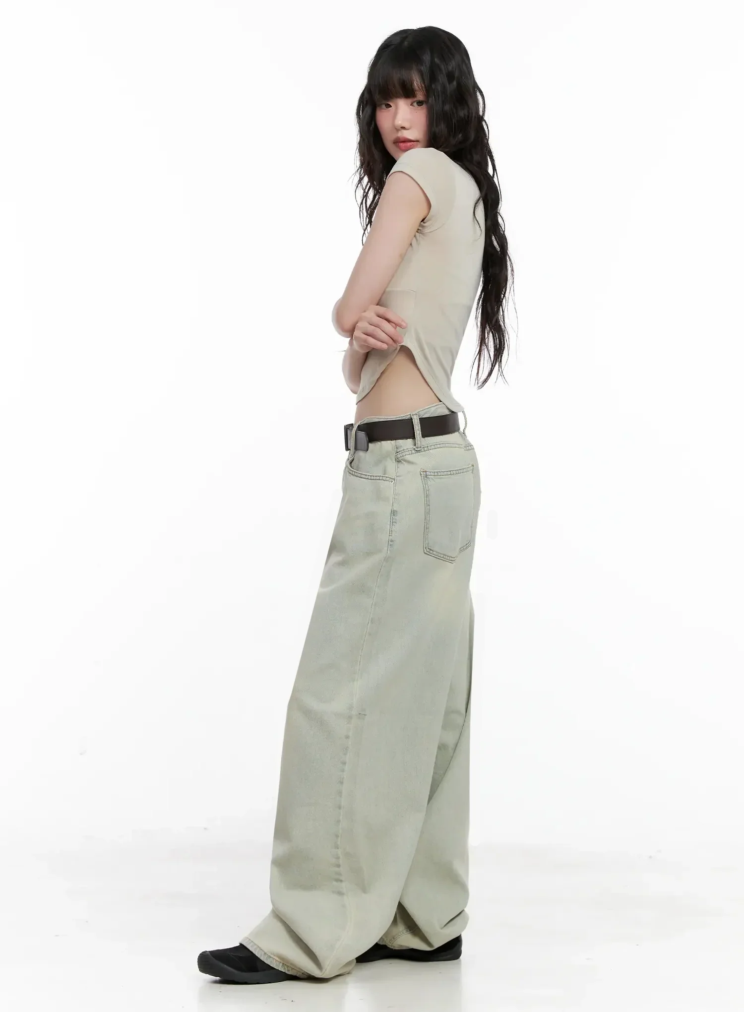 Xiaoting Vintage Style Wide-Leg Denim IL531 - Image 12