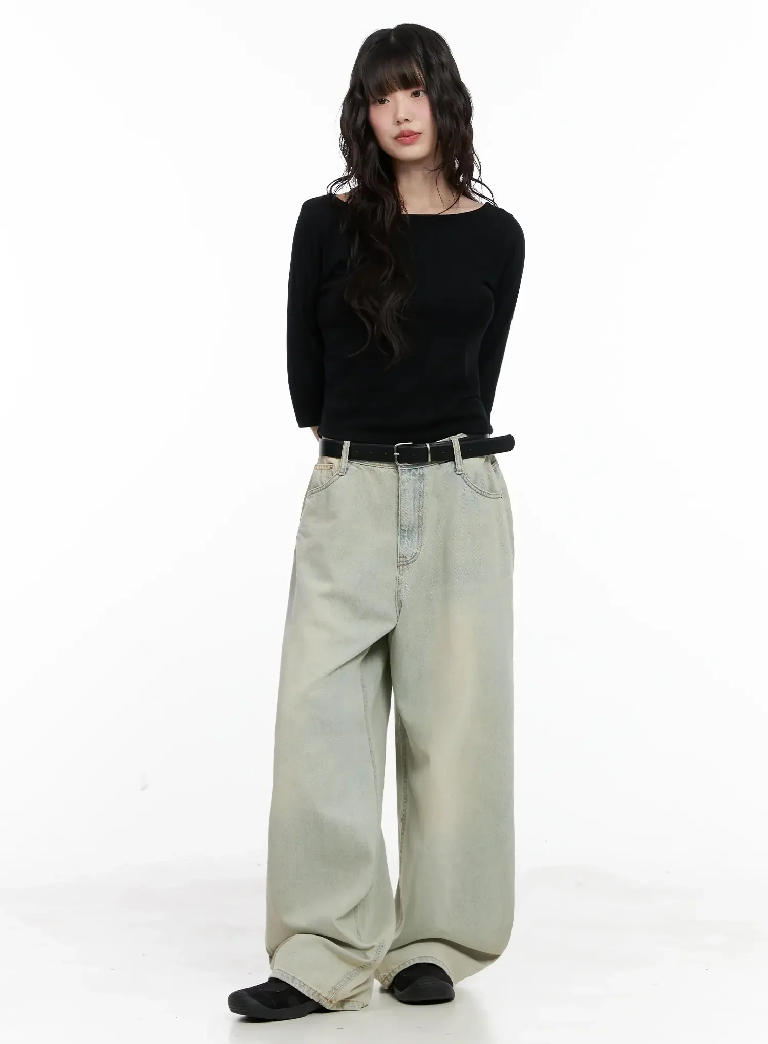 Xiaoting Vintage Style Wide-Leg Denim IL531 - Image 2