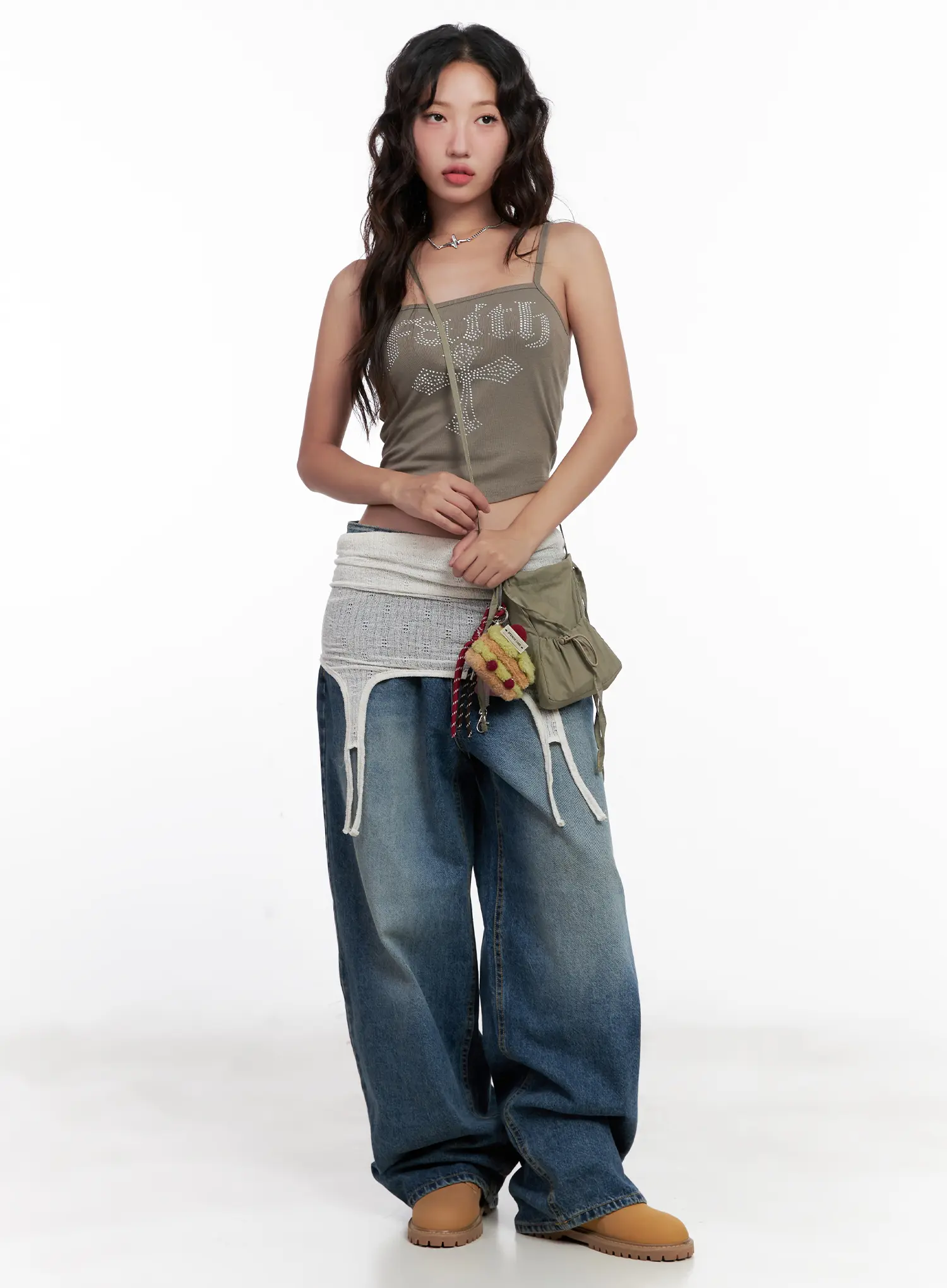 Y2K Cropped Rhinestone Tank CL521 - Image 9