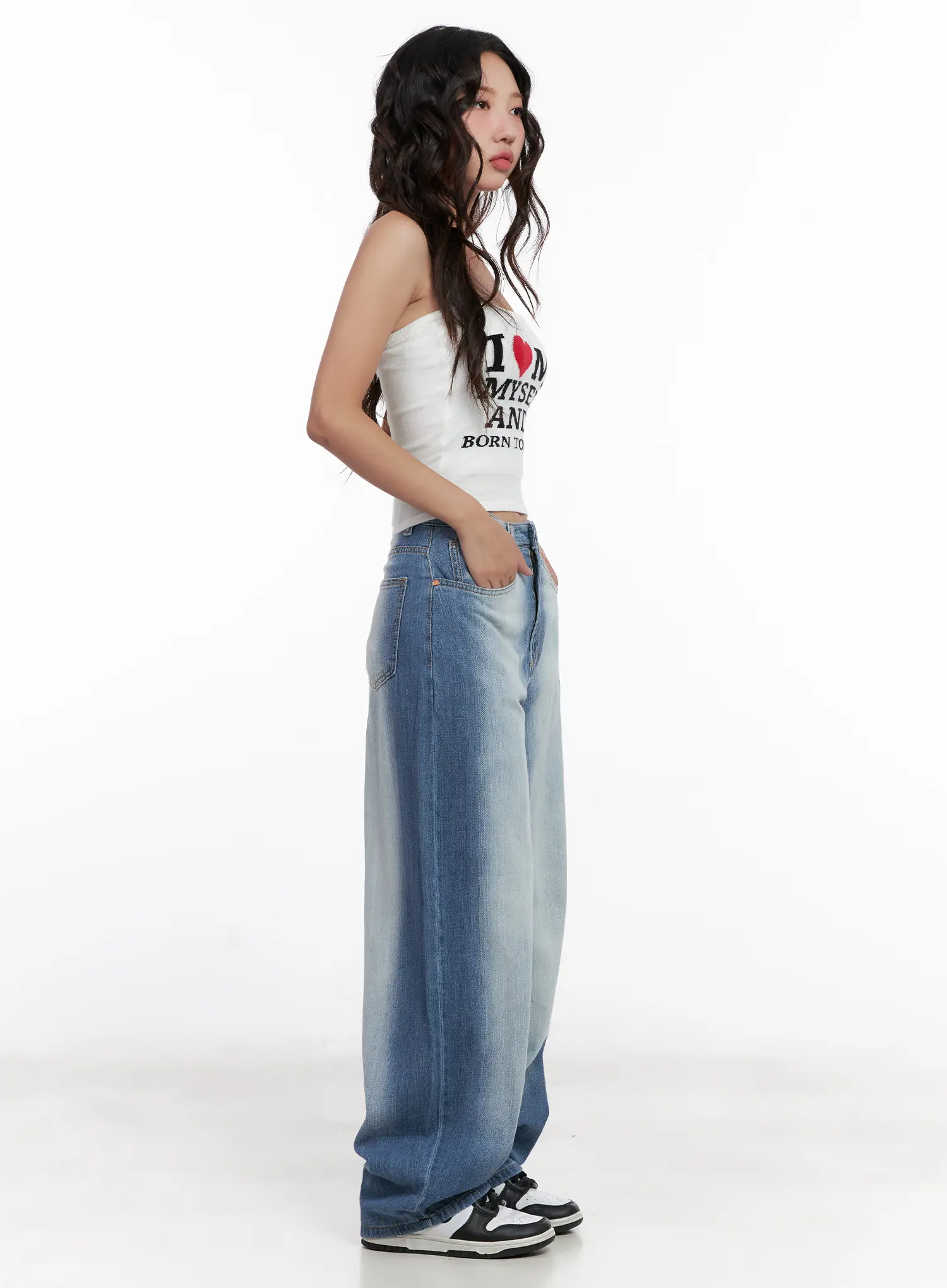 Yumi Washed Wide-Leg Denim Jeans CL521 - Image 4