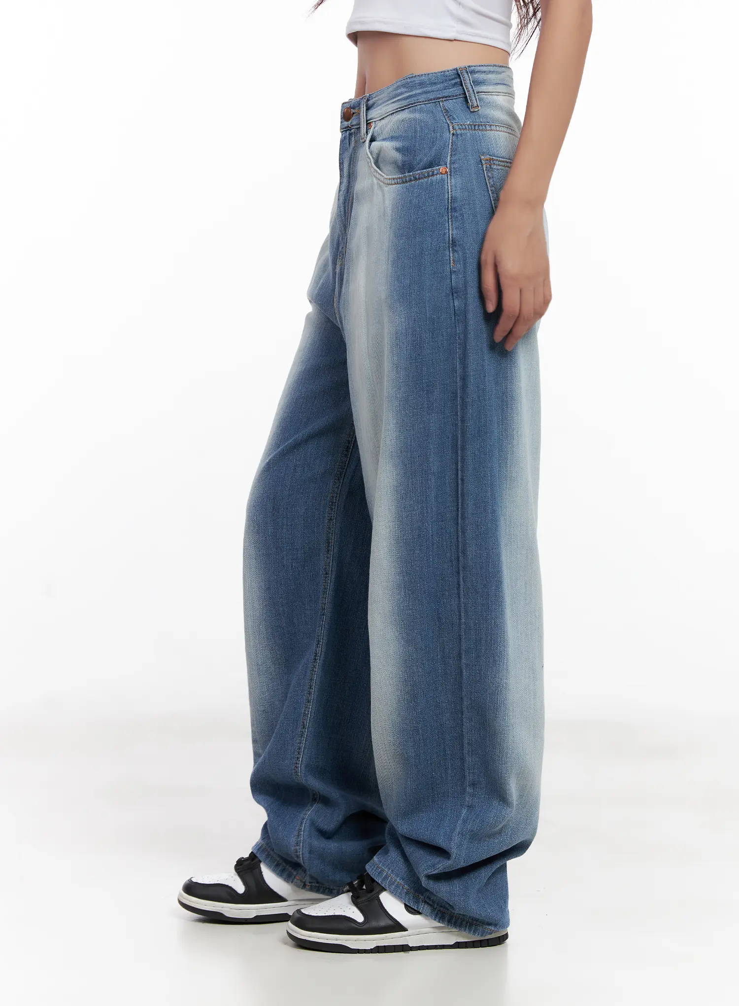 Yumi Washed Wide-Leg Denim Jeans CL521 - Image 7