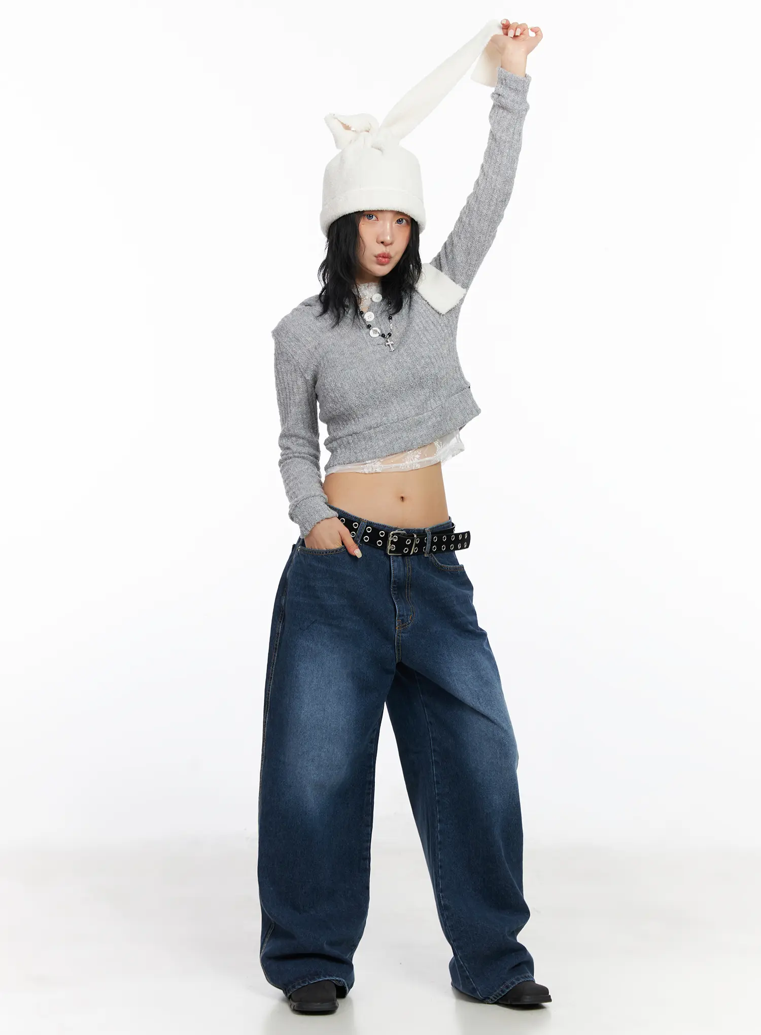 Yusra Washed Baggy Jeans CJ522 - Image 2