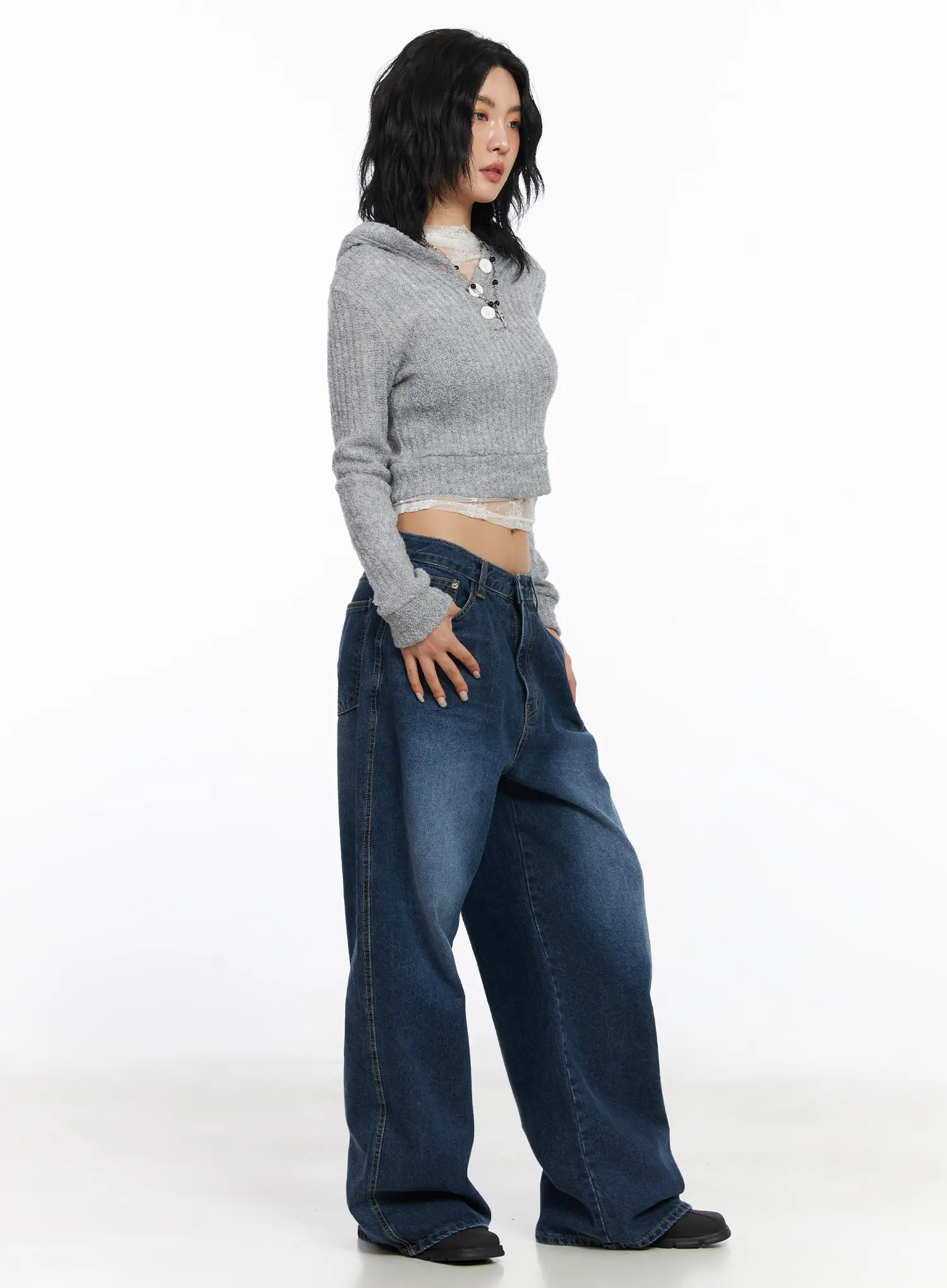 Yusra Washed Baggy Jeans CJ522 - Image 5
