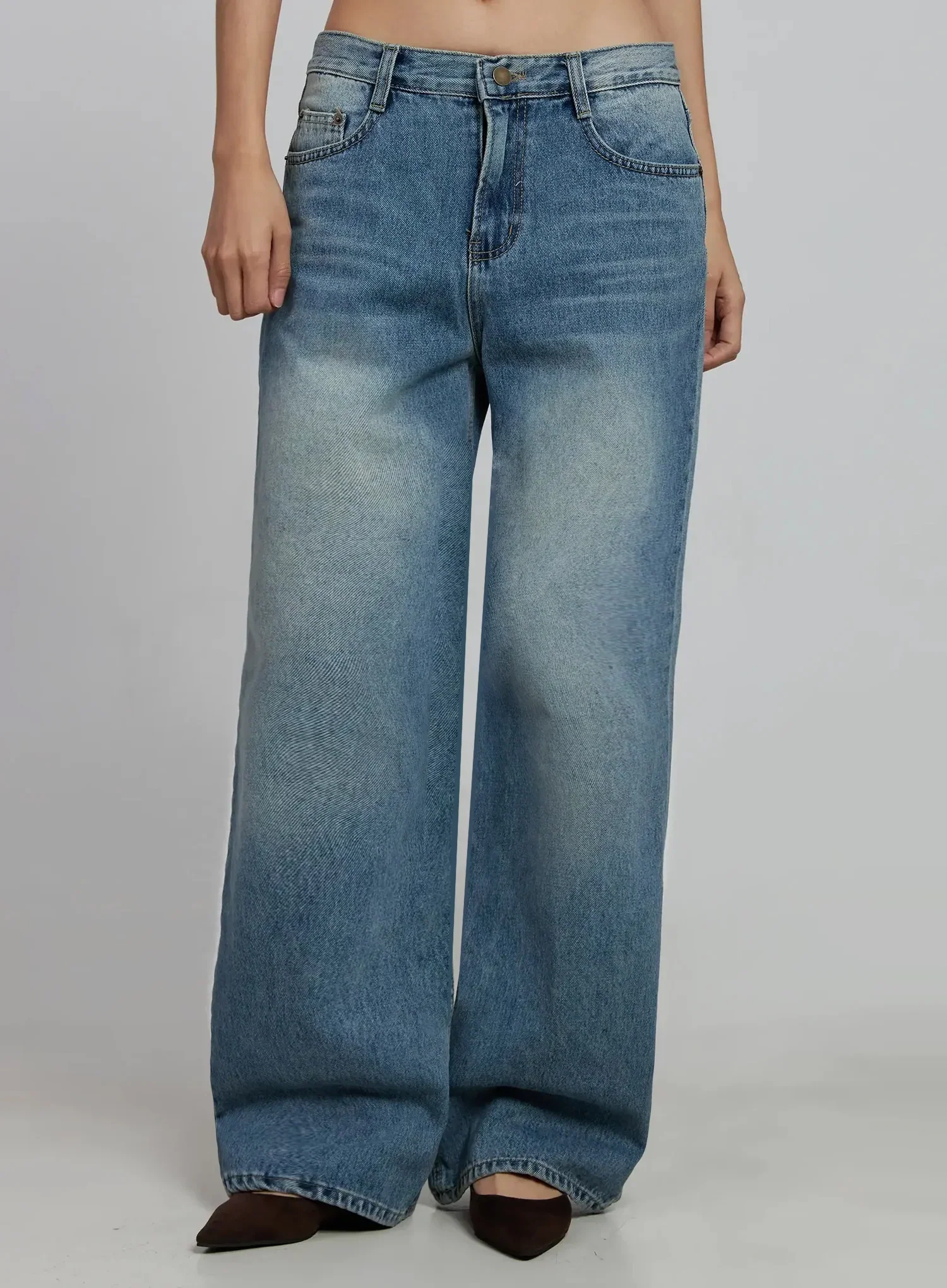 Zahra Vintage Washed Wide Jeans IM520 - Image 4