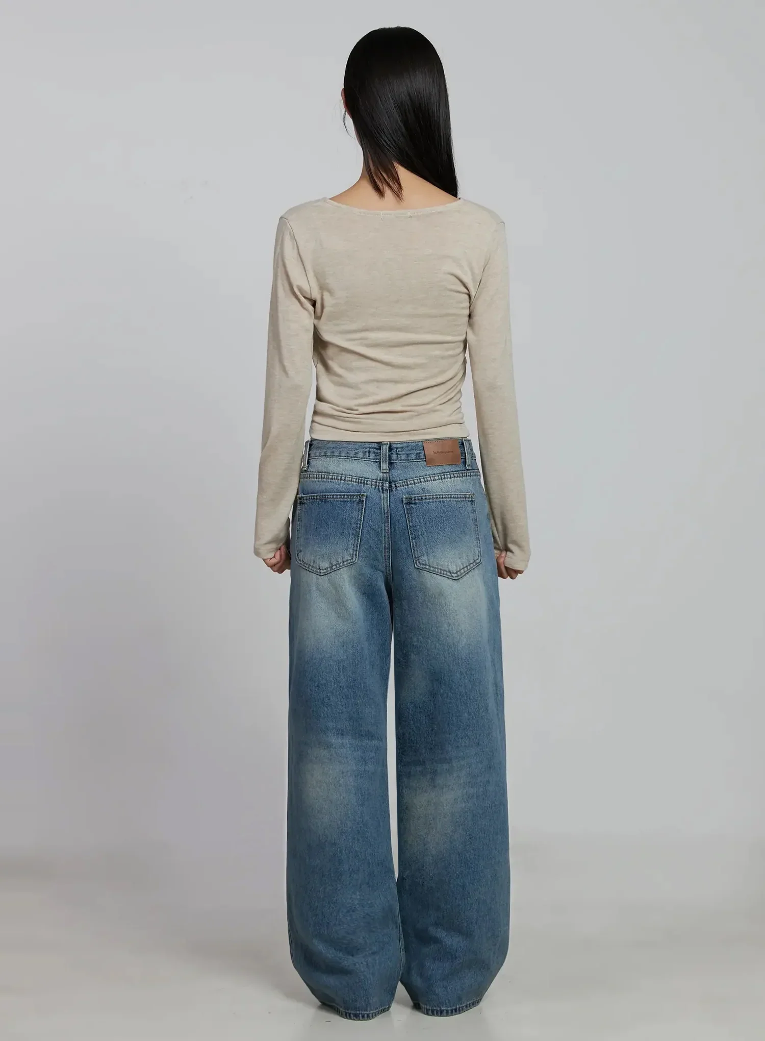 Zahra Vintage Washed Wide Jeans IM520 - Image 9