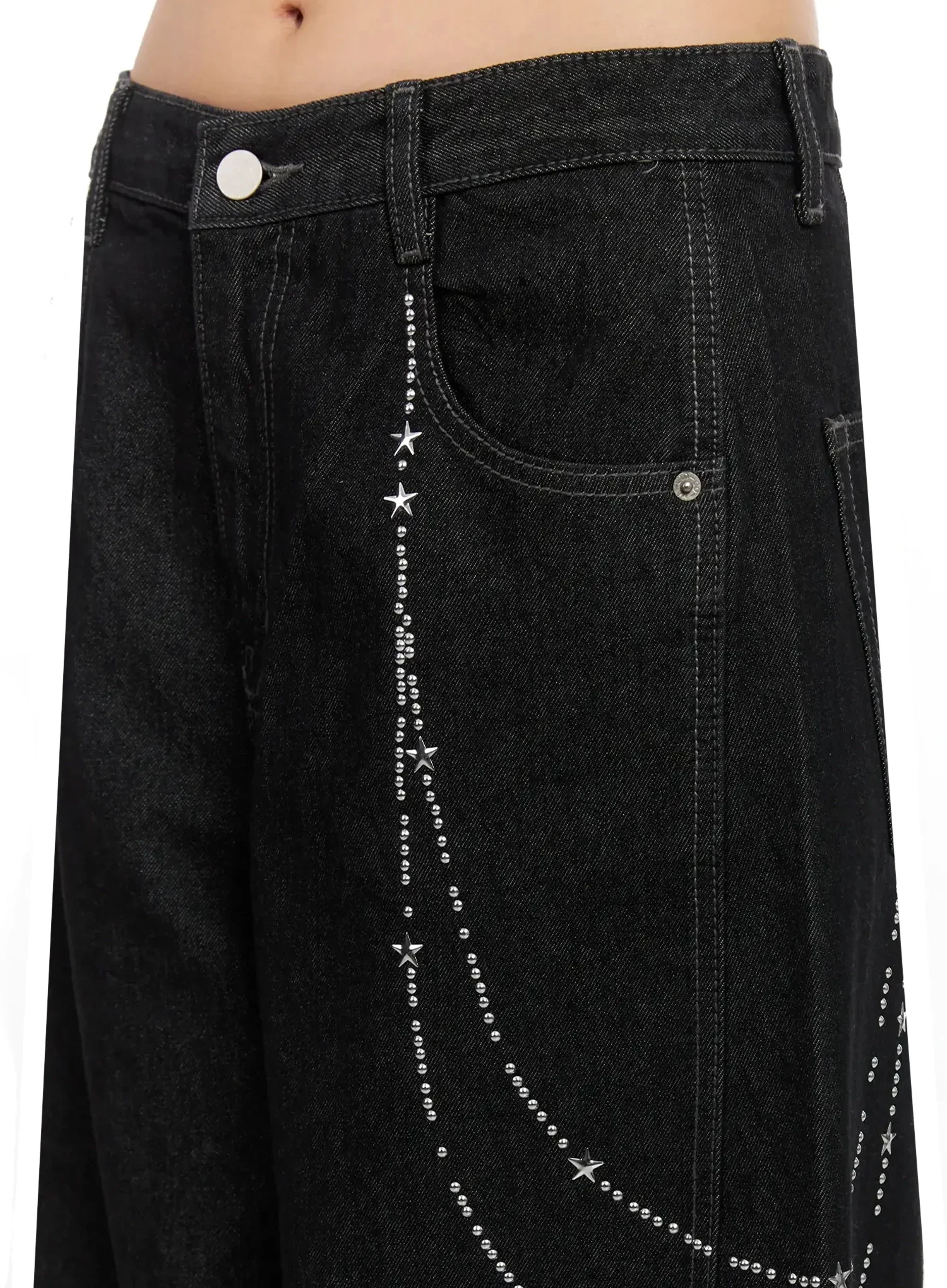 Zaria Embellished Wide Leg Jeans IN528 - Image 2