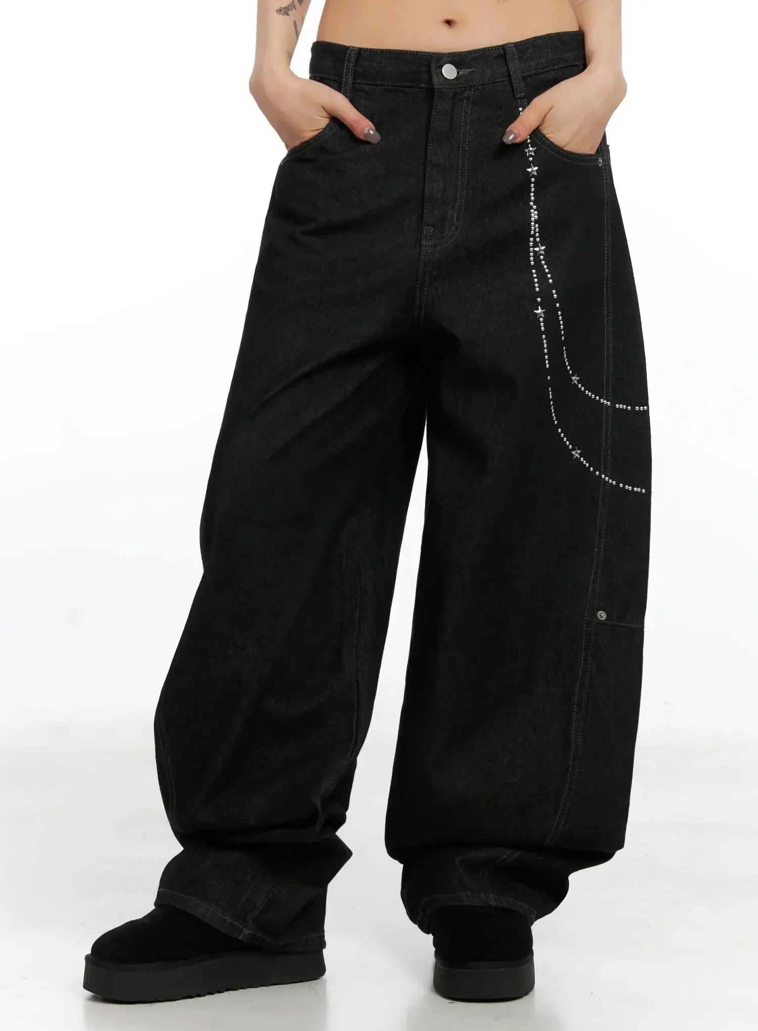 Zaria Embellished Wide Leg Jeans IN528 - Image 5