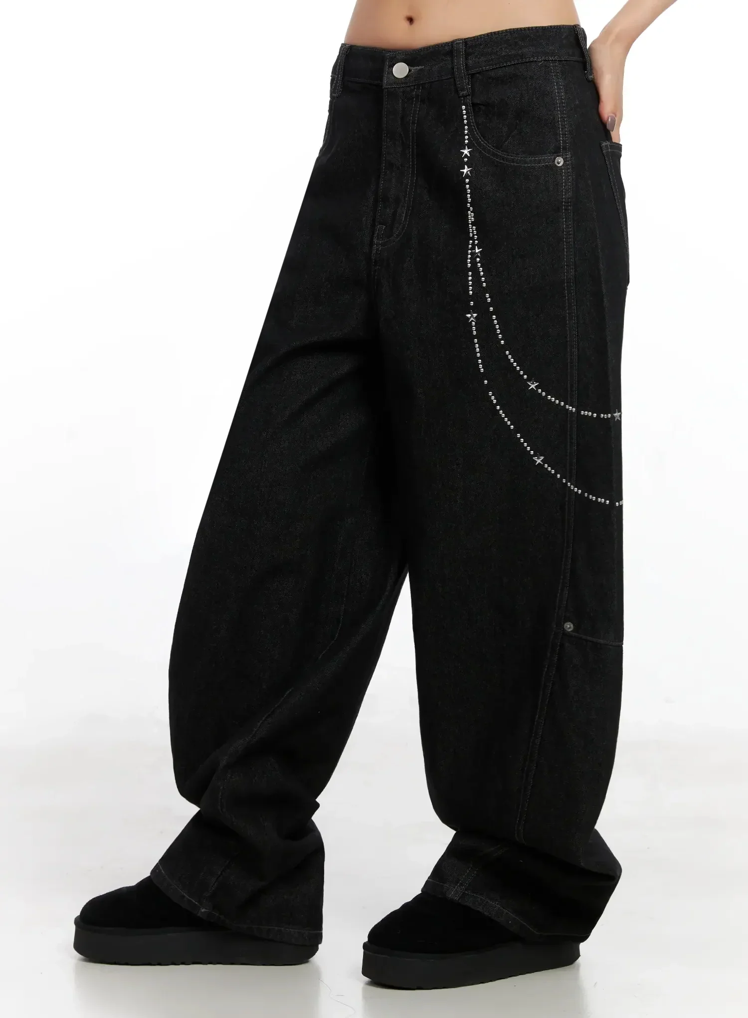Zaria Embellished Wide Leg Jeans IN528 - Image 6